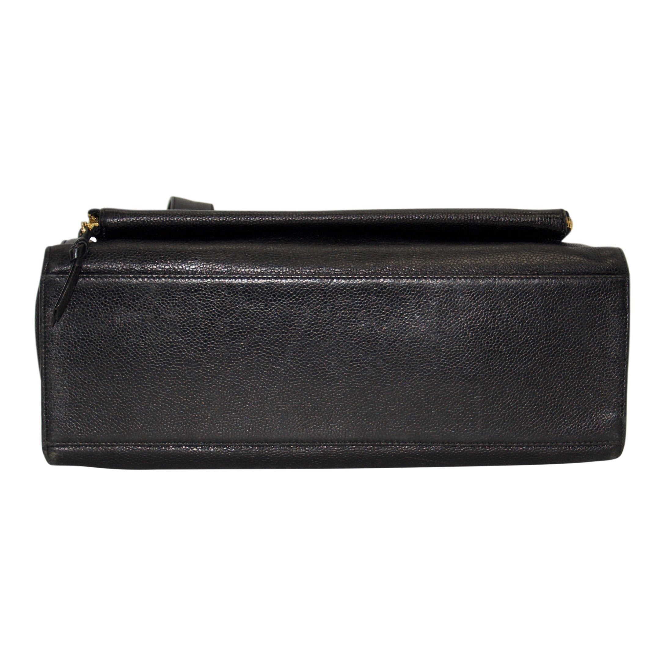 Chanel Vintage Black Caviar Leather Shoulder Bag