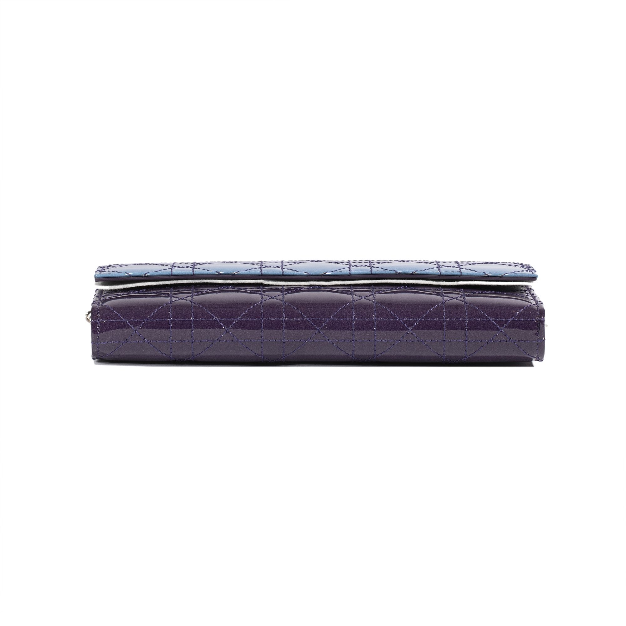 Christian Dior Patent Leather Lady Dior Croisiere Chain Wallet
