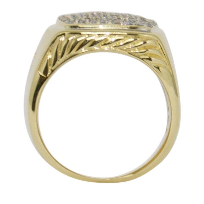 David Yurman 18k Gold Pave Diamond Signet Ring