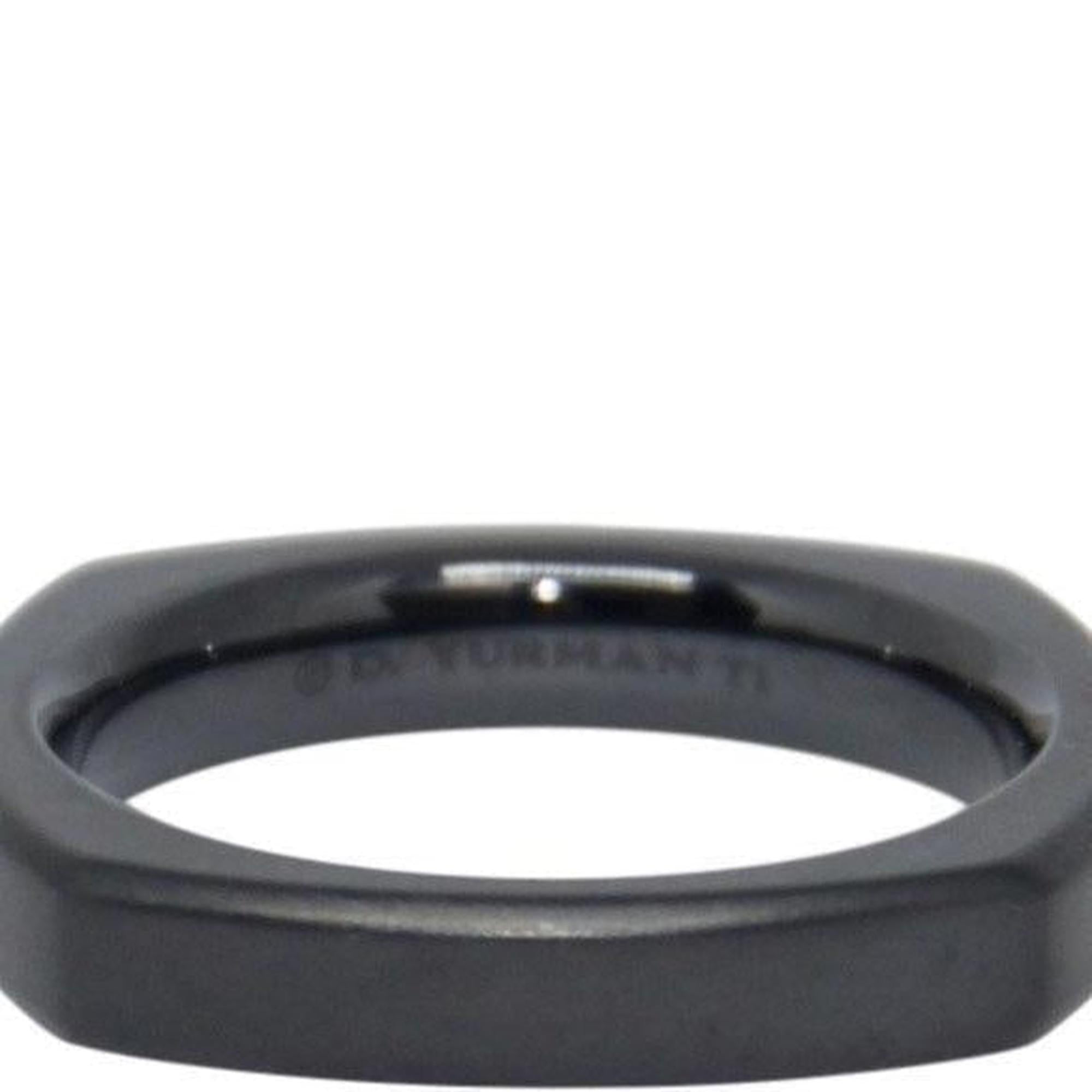 David Yurman Black Titanium Square Narrow Band Ring