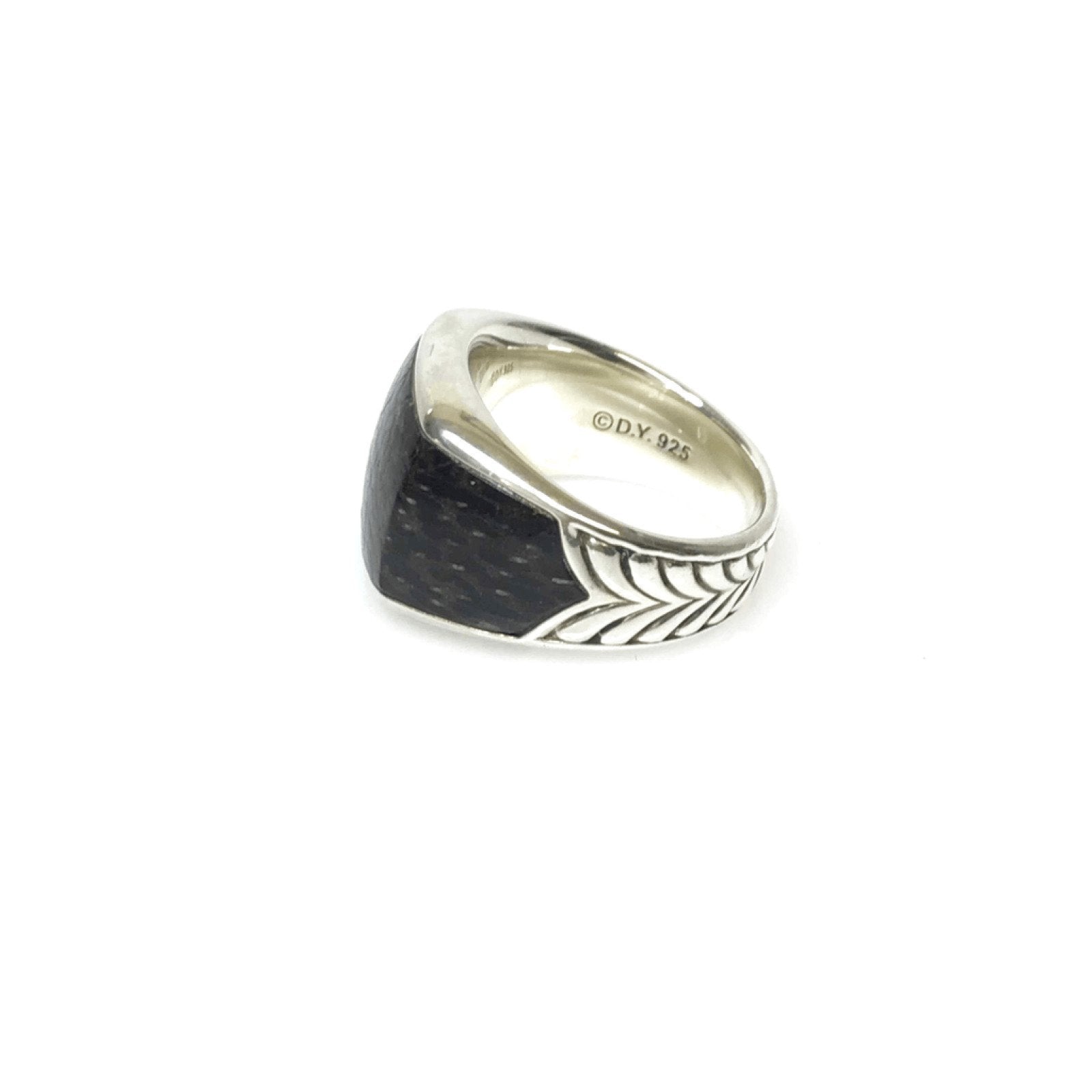 David Yurman Brown Men's Chevron Three Sided Signet Ring