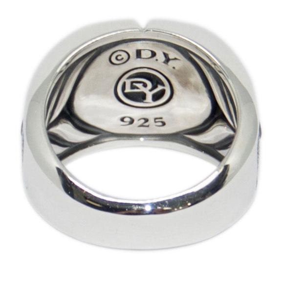 David Yurman Metallic Maritime North Star Signet Ring with Black Diamonds