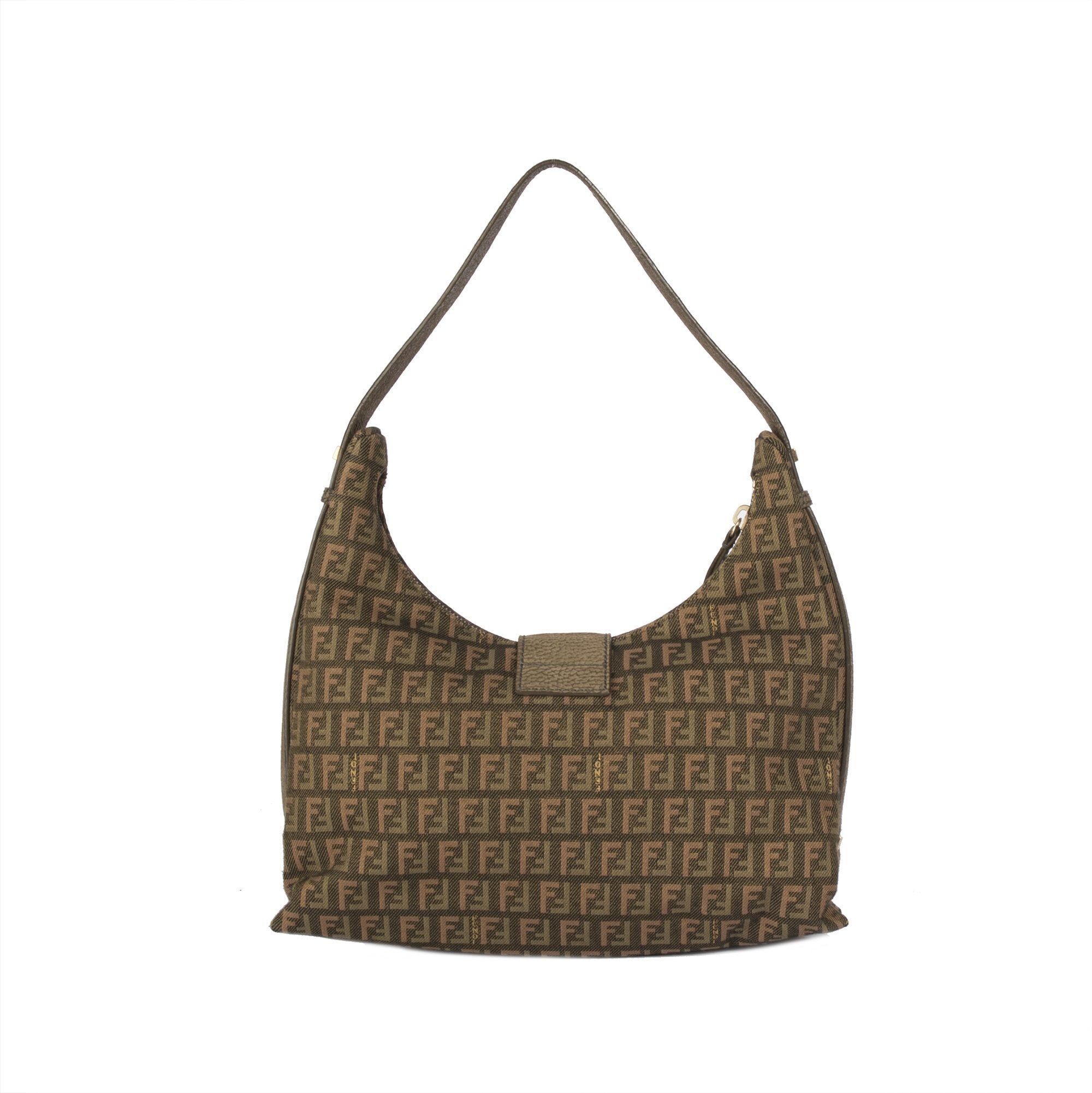 Fendi Leather-Trimmed Zucchino Sweety Hobo