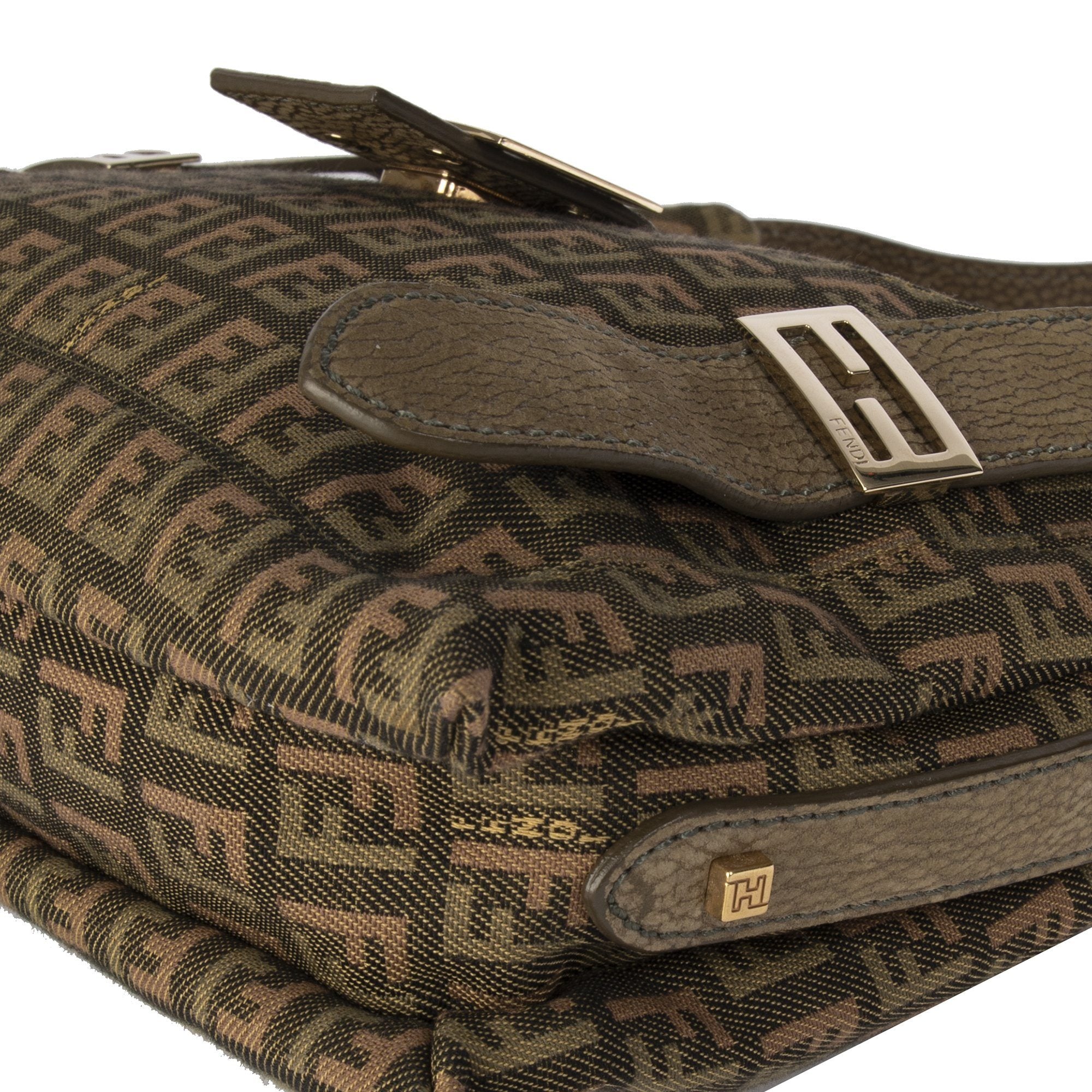 Fendi Leather-Trimmed Zucchino Sweety Hobo