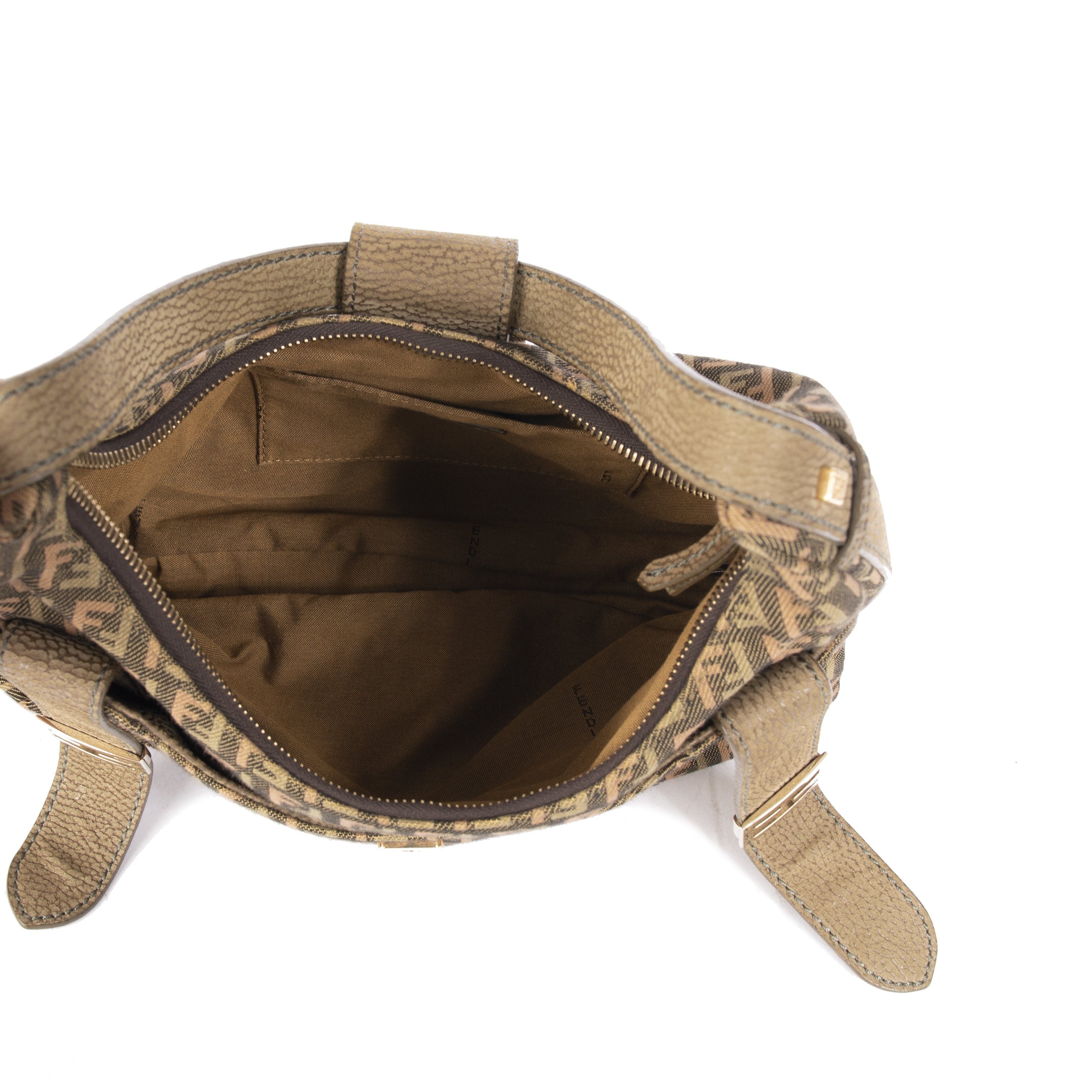 Fendi Leather-Trimmed Zucchino Sweety Hobo