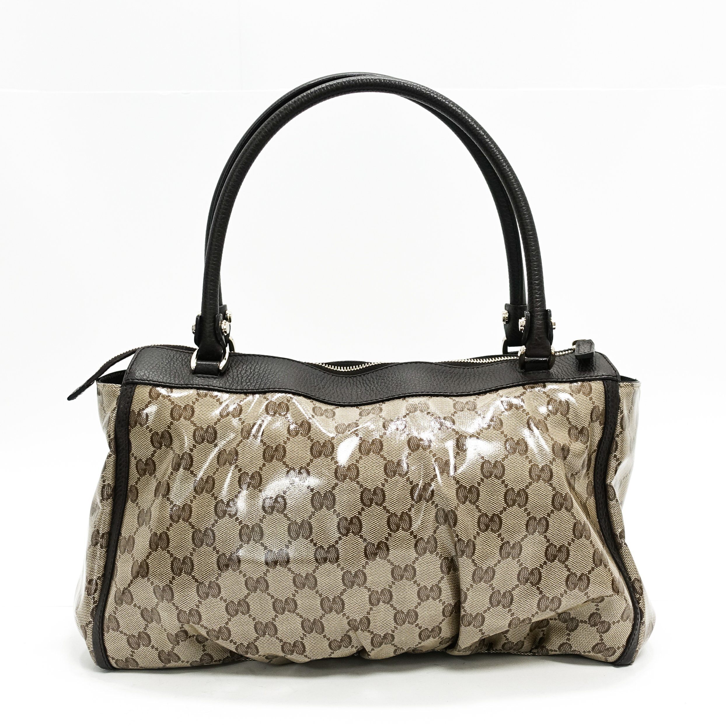 Gucci Abbey GG Pattern Crystal Shoulder Satchel