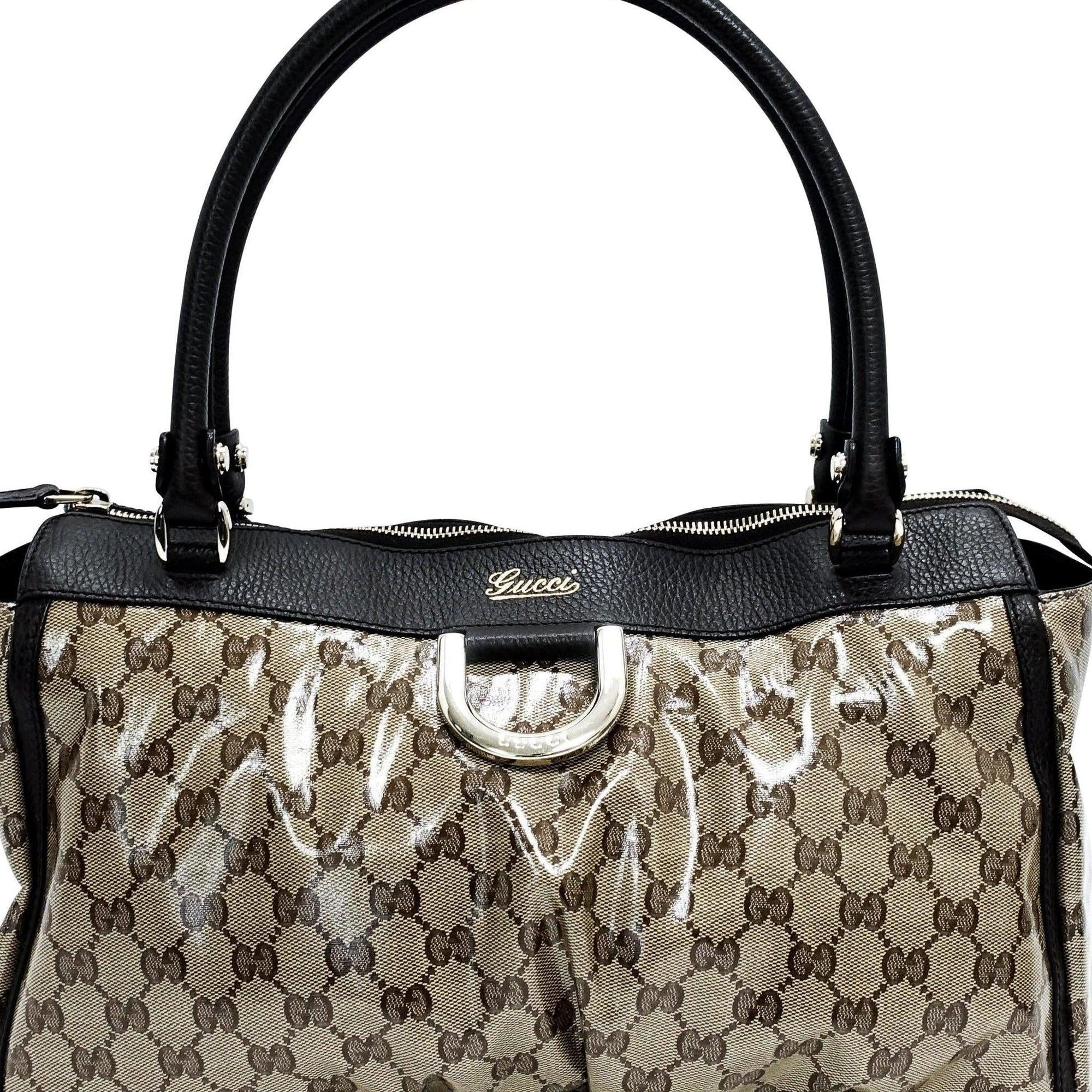 Gucci Abbey GG Pattern Crystal Shoulder Satchel