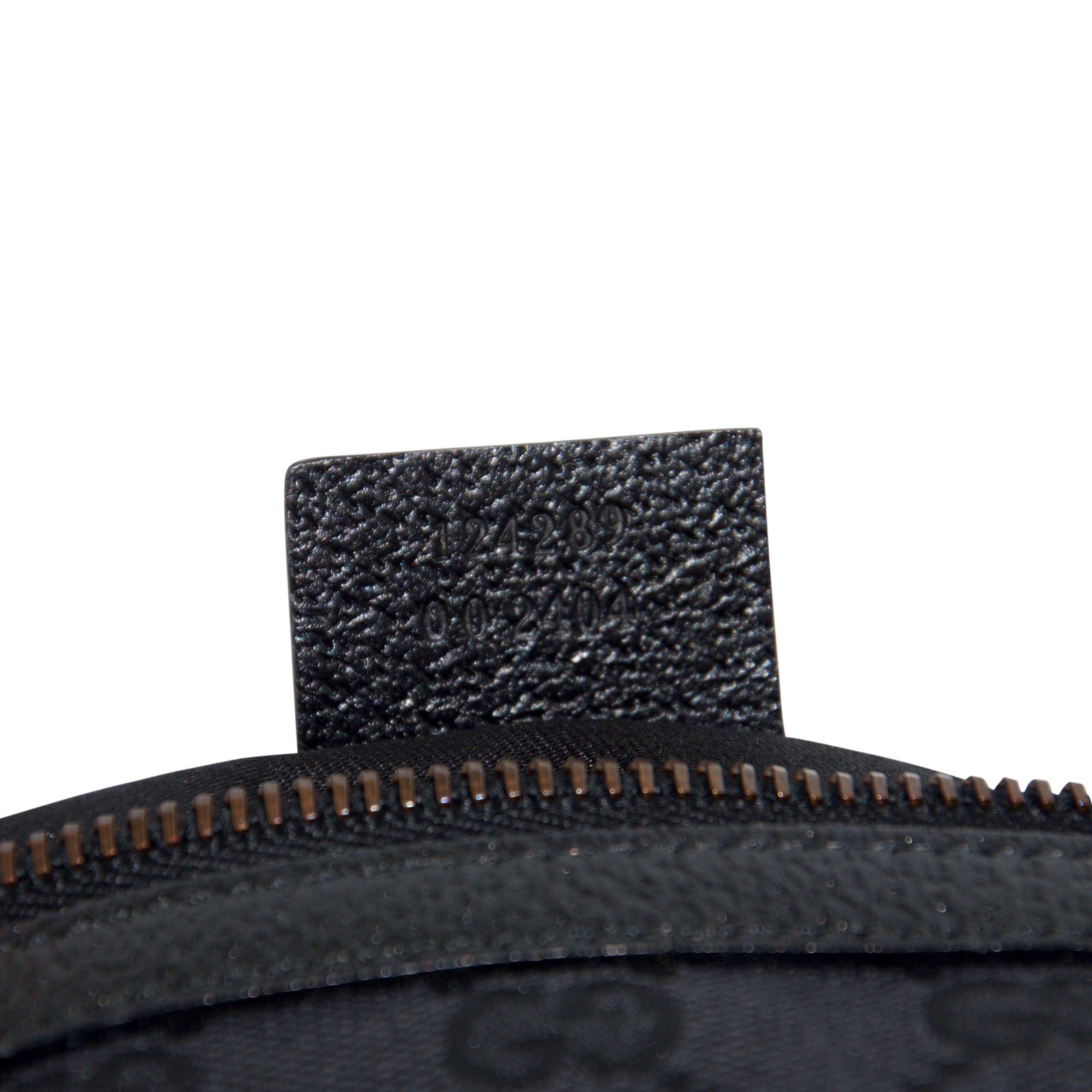 Gucci Black GG Canvas Bamboo Pochette