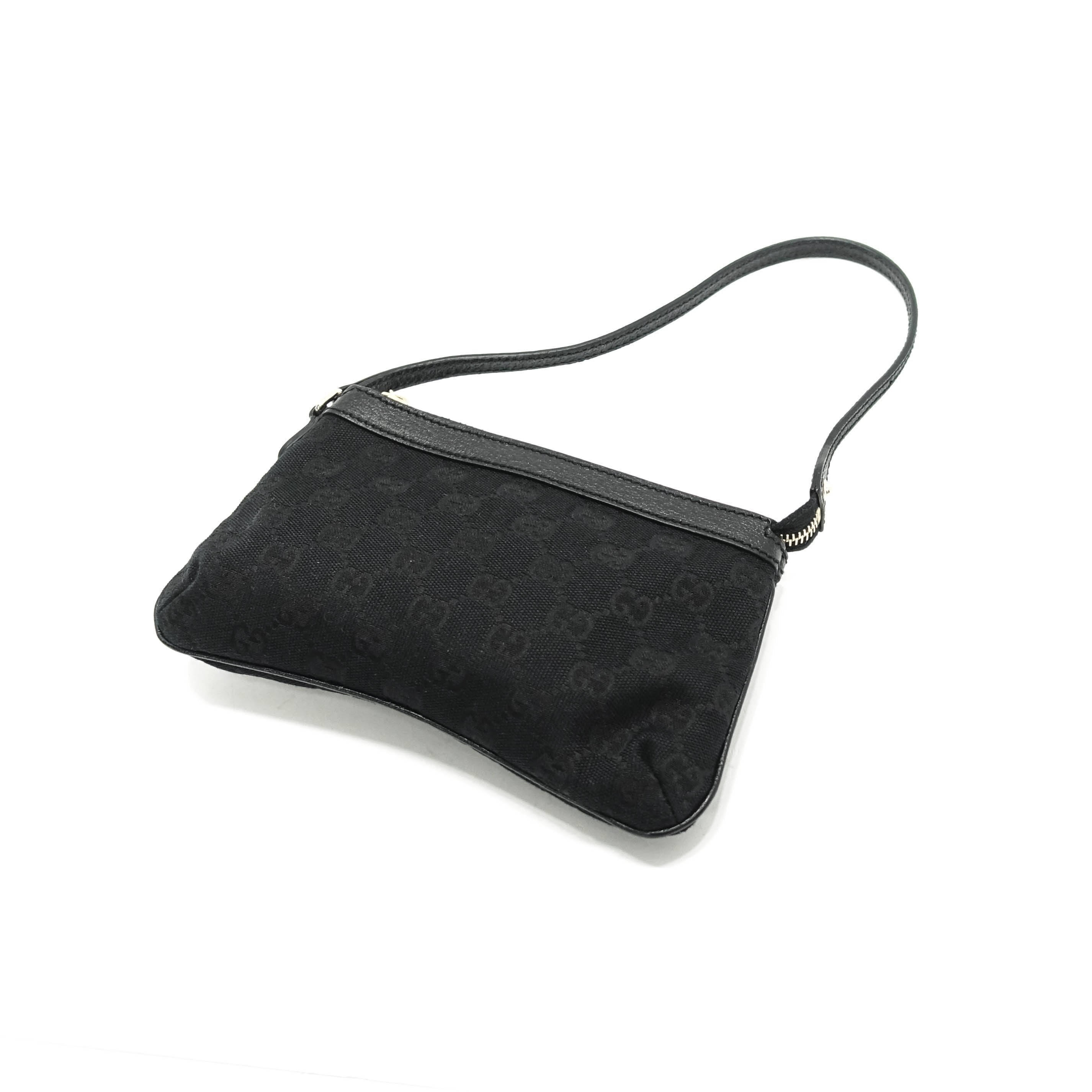 Gucci Black GG Canvas Charm Pochette