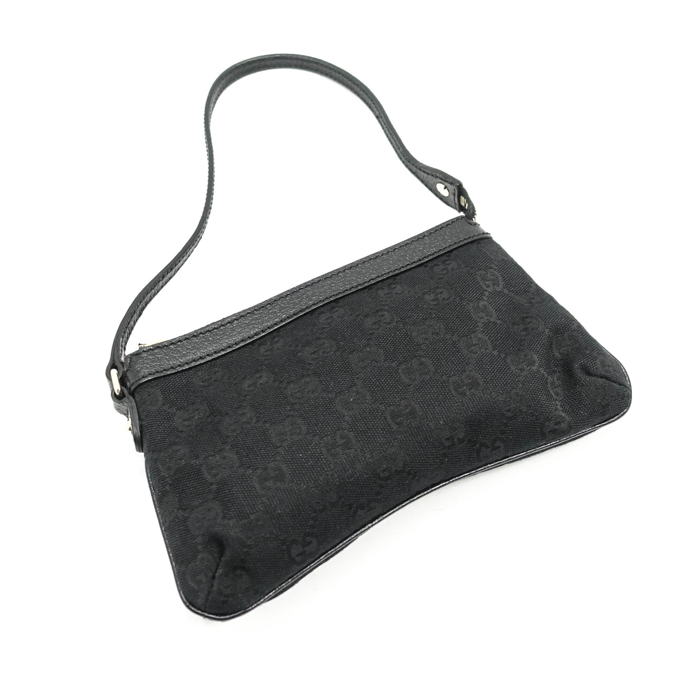 Gucci Black GG Canvas Charm Pochette