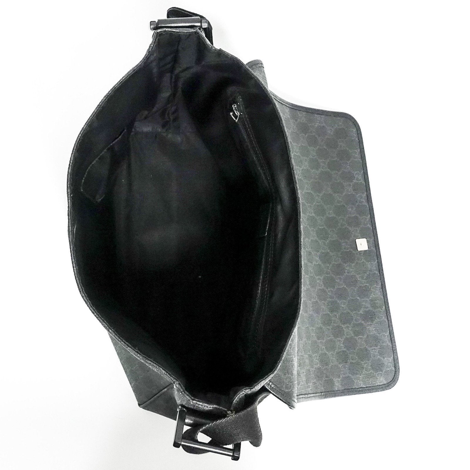 Gucci Black GG Coated Canvas Messenger Bag