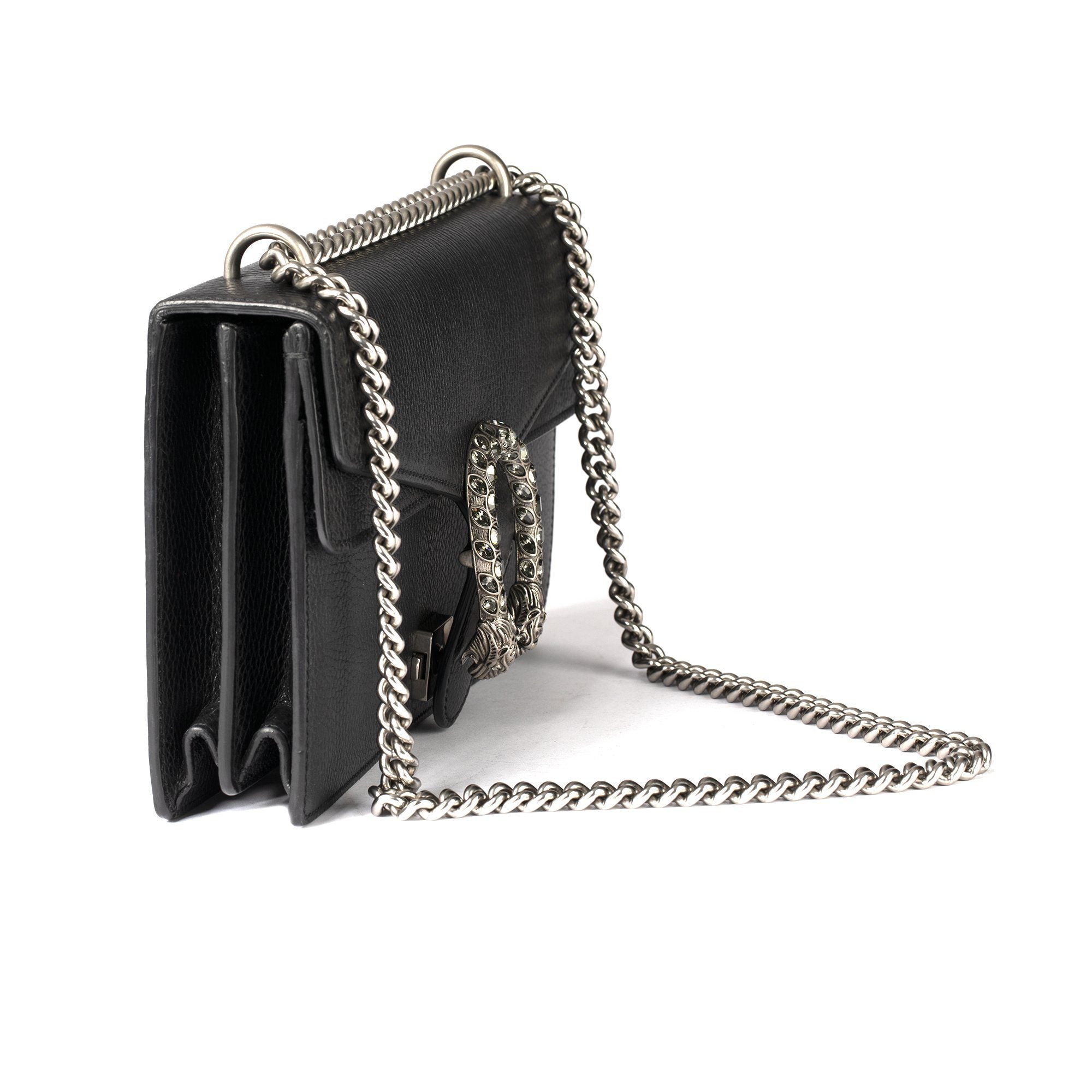 Gucci Black Leather Dionysus Small Shoulder Bag