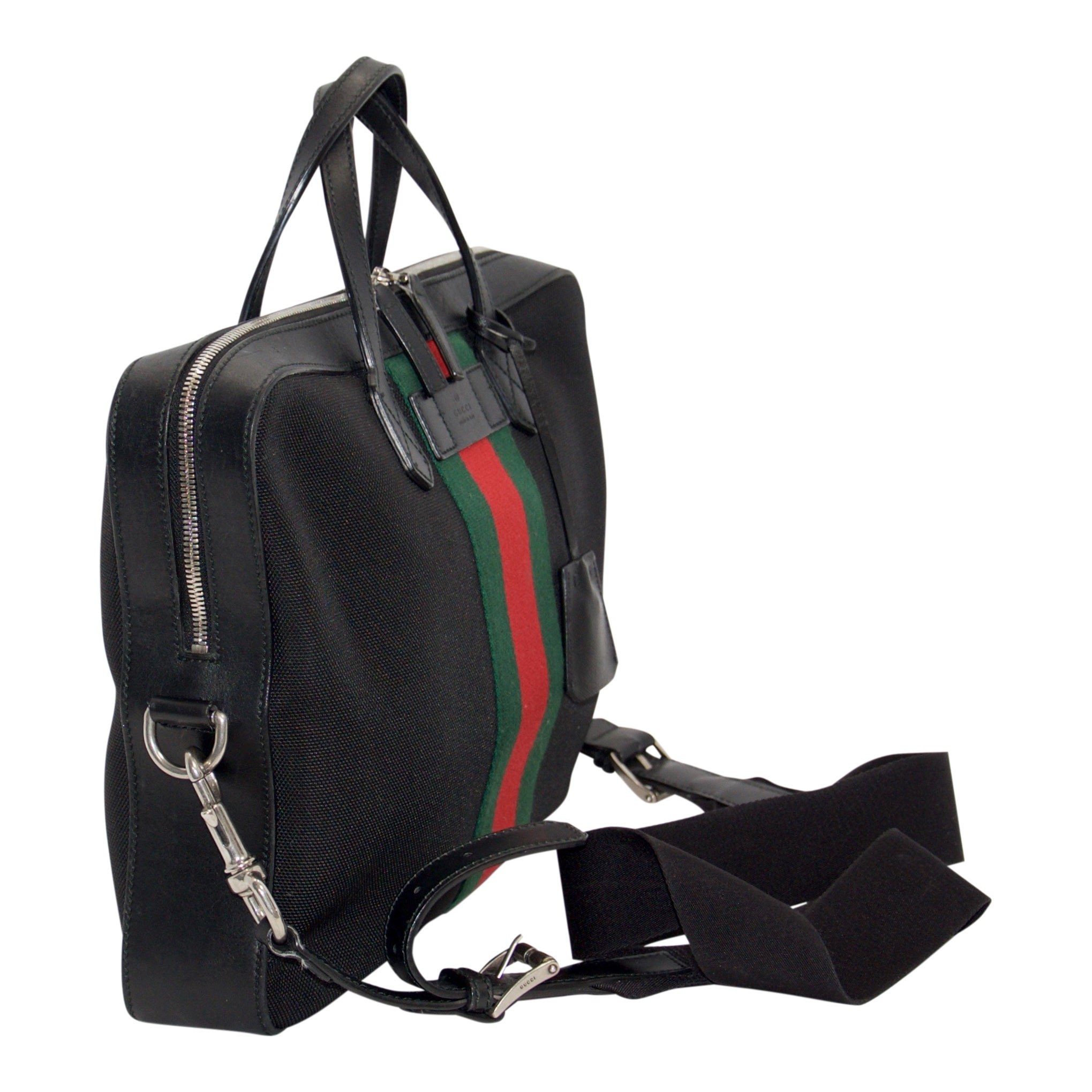 Gucci Black Web Briefcase