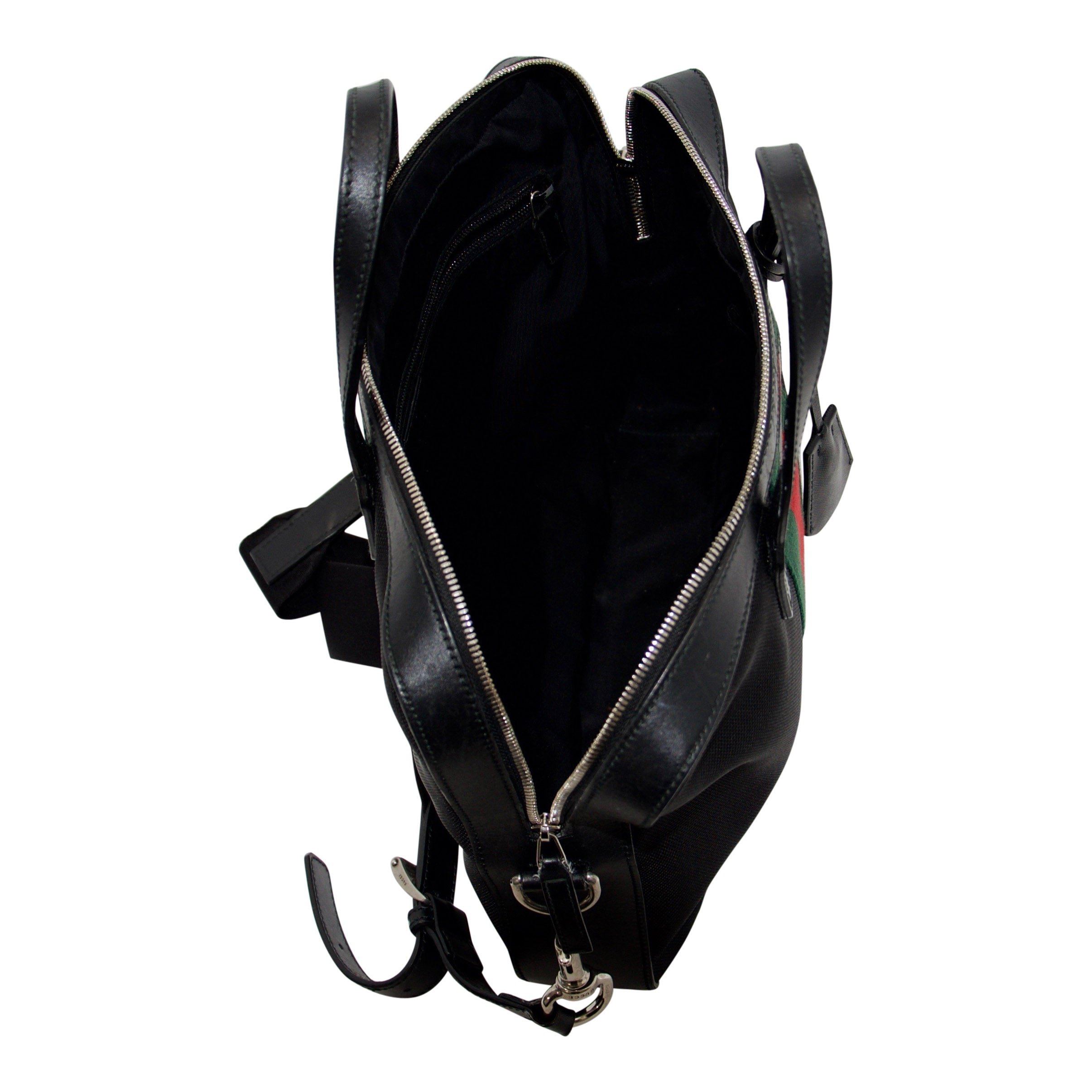 Gucci Black Web Briefcase