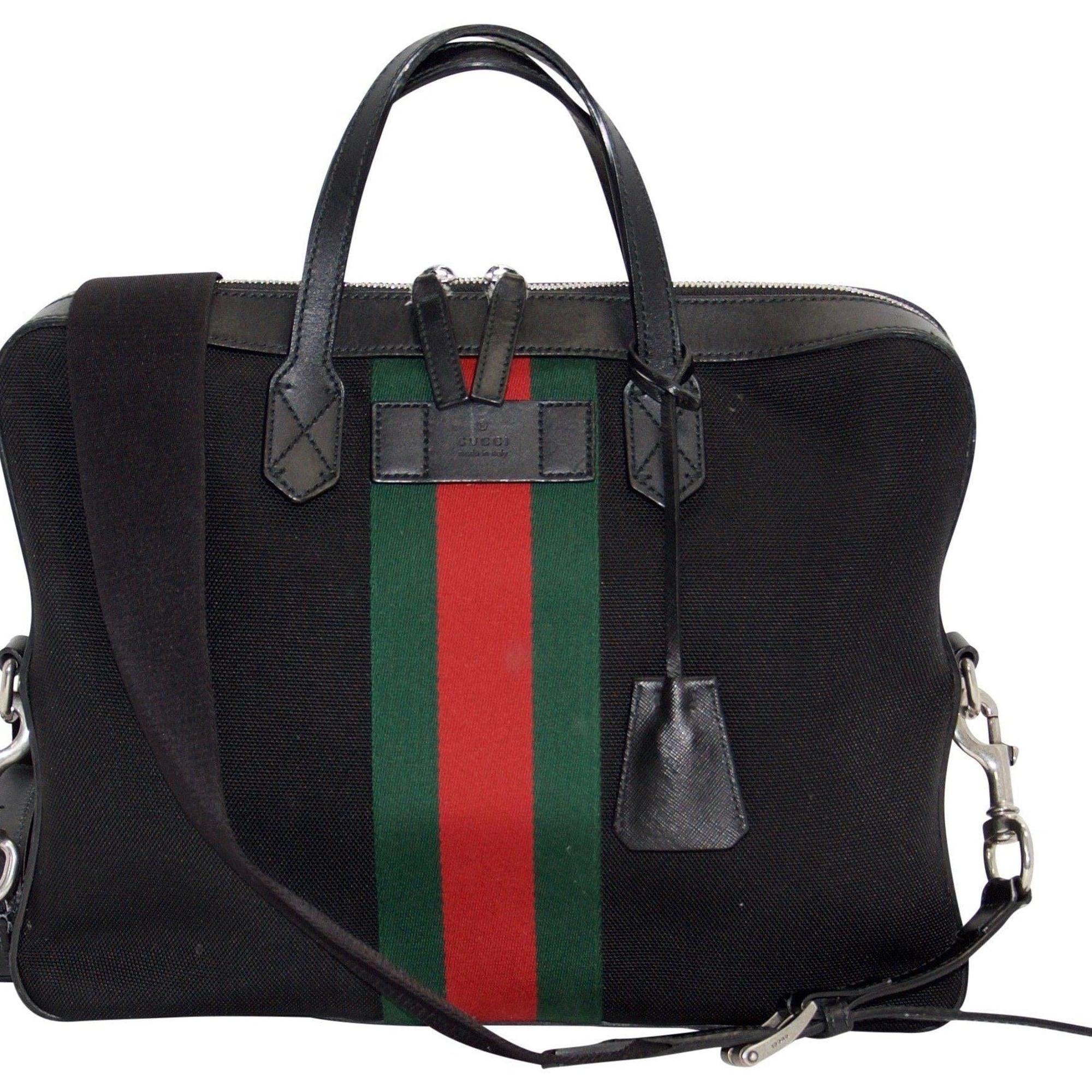 Gucci Black Web Briefcase
