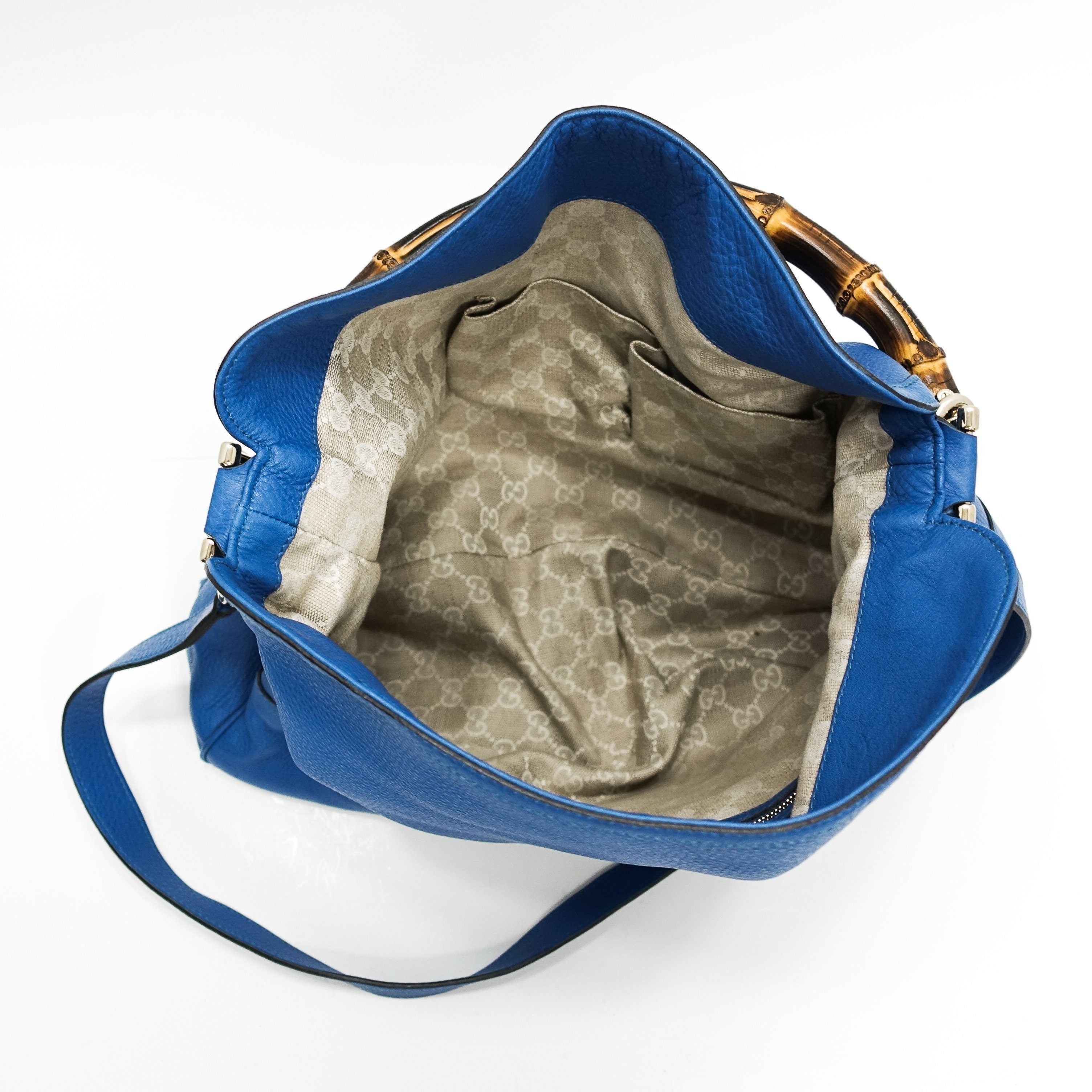 Gucci Blue Diana Bamboo Handle Bag
