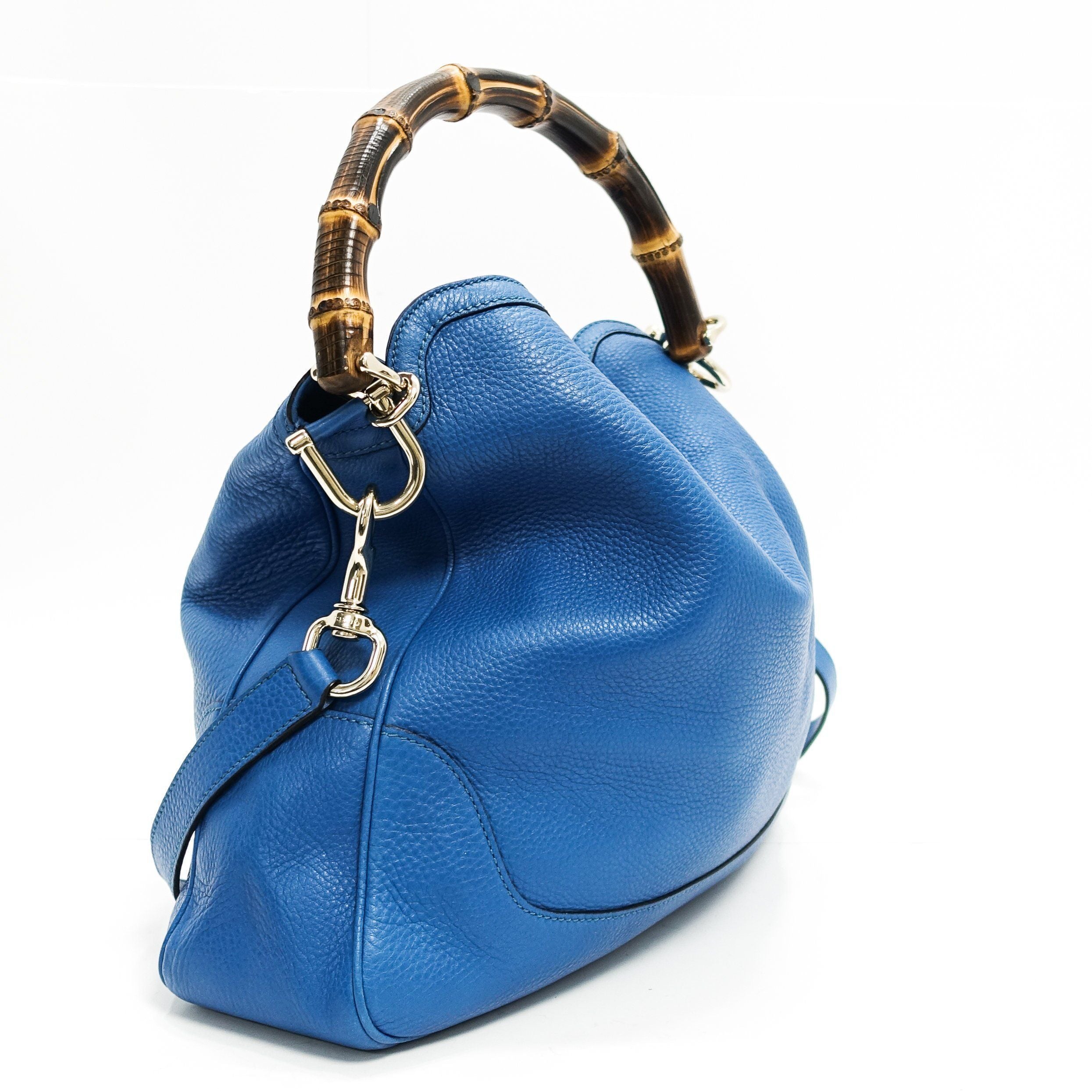 Gucci Blue Diana Bamboo Handle Bag