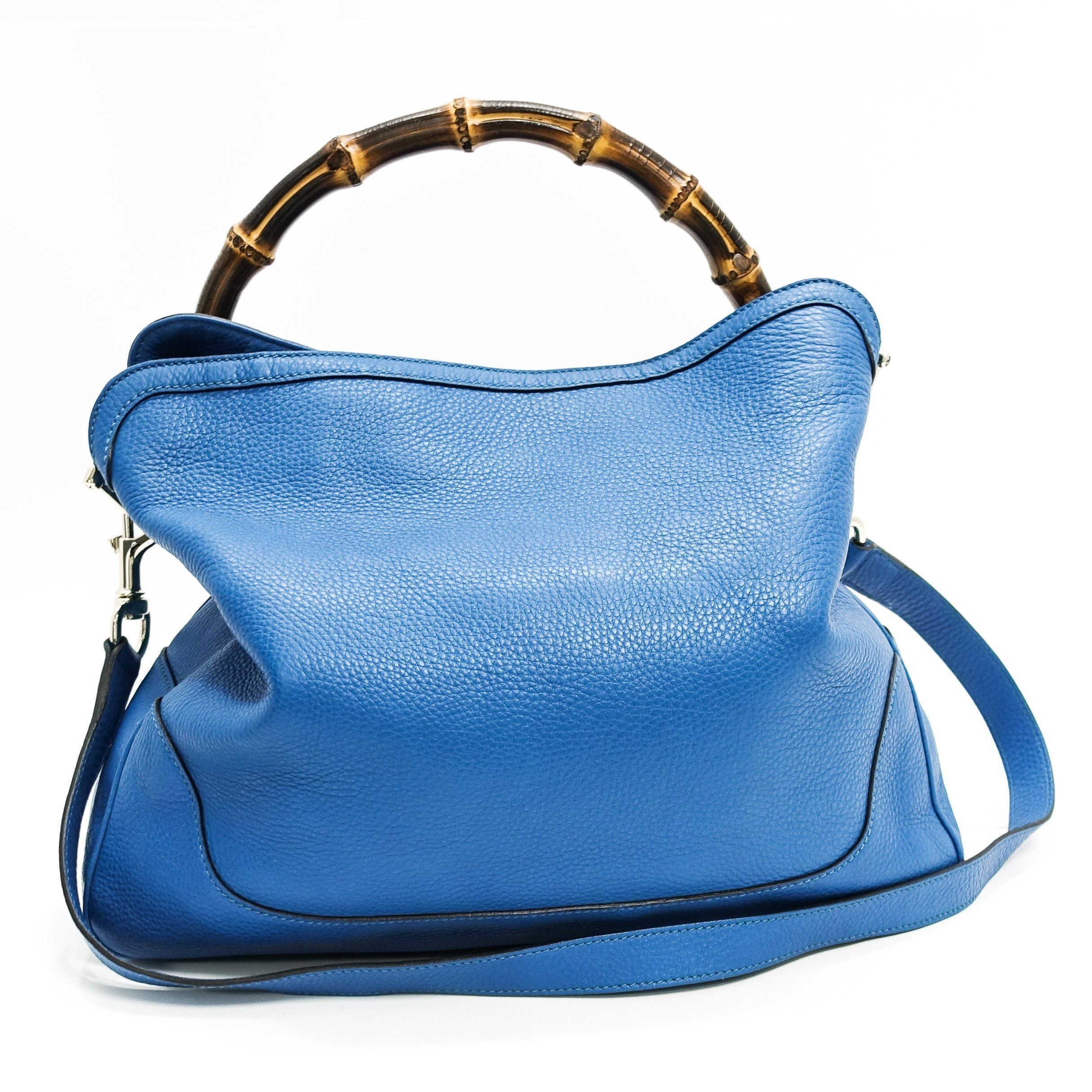 Gucci Blue Diana Bamboo Handle Bag