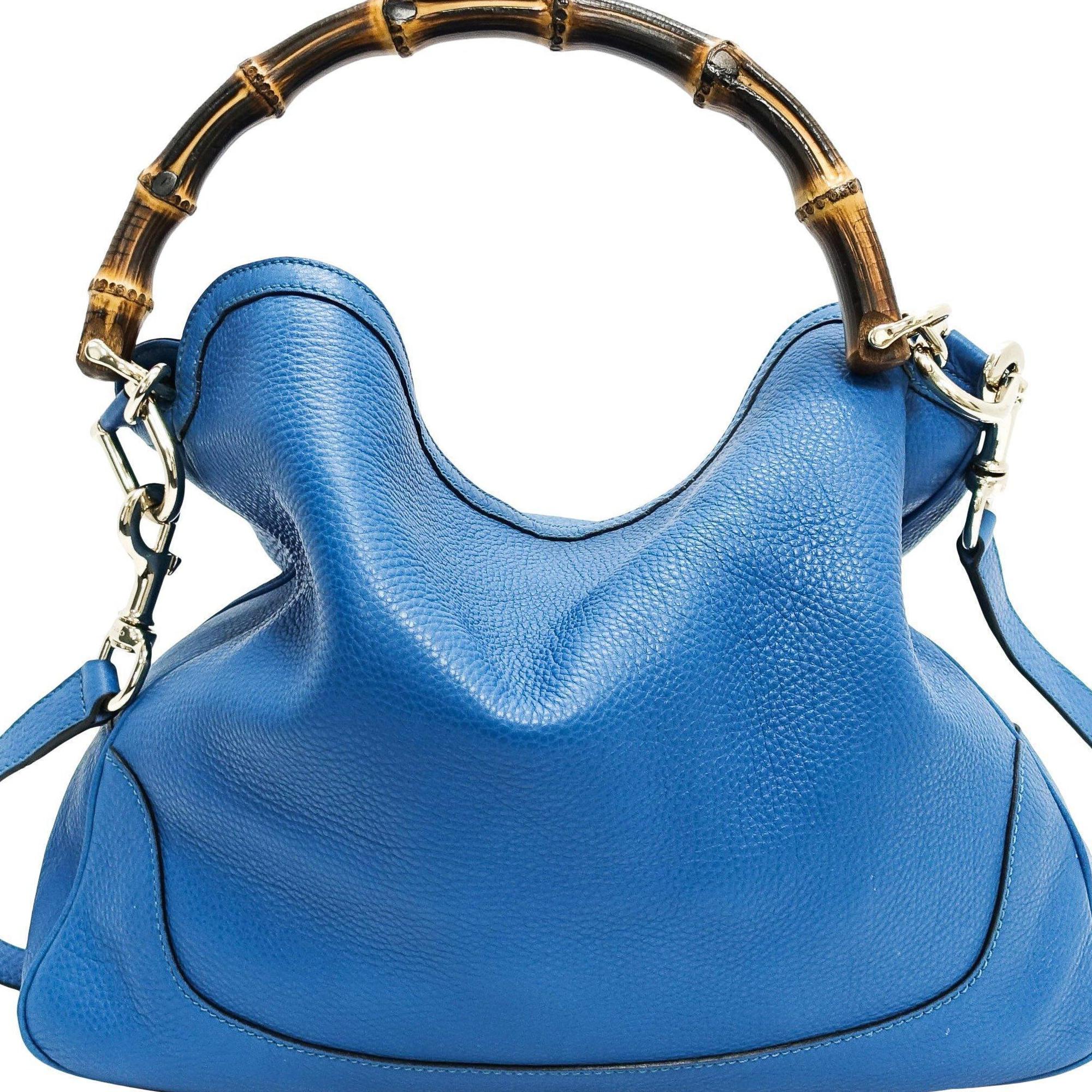 Gucci Blue Diana Bamboo Handle Bag