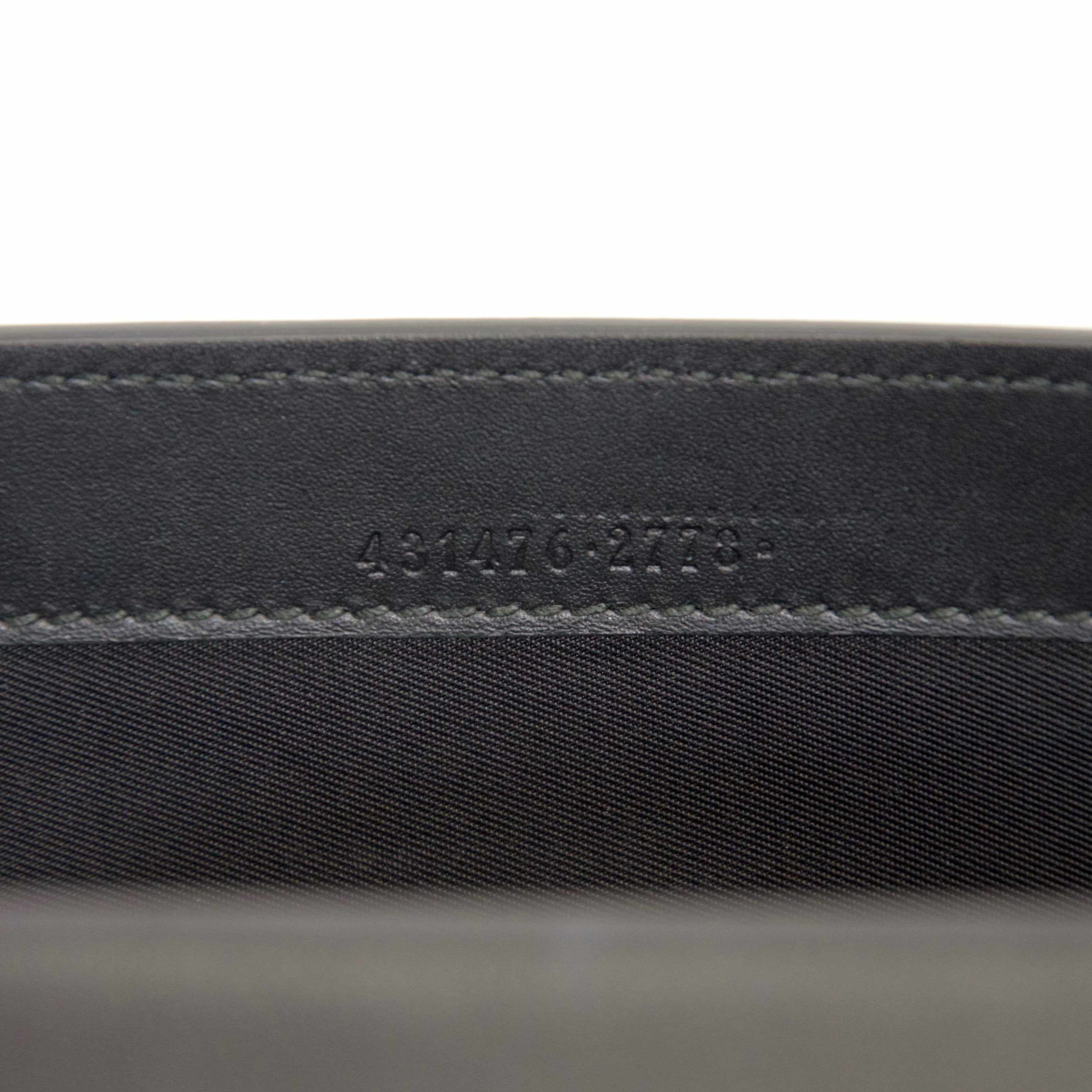 Gucci GG Canvas Supreme Pearl Studded and Black Leather Clutch