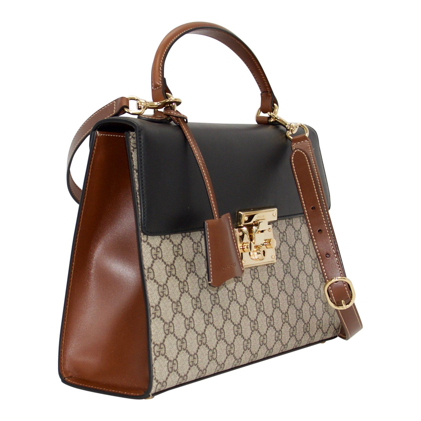 Gucci GG Supreme Medium Padlock Top Handle Bag