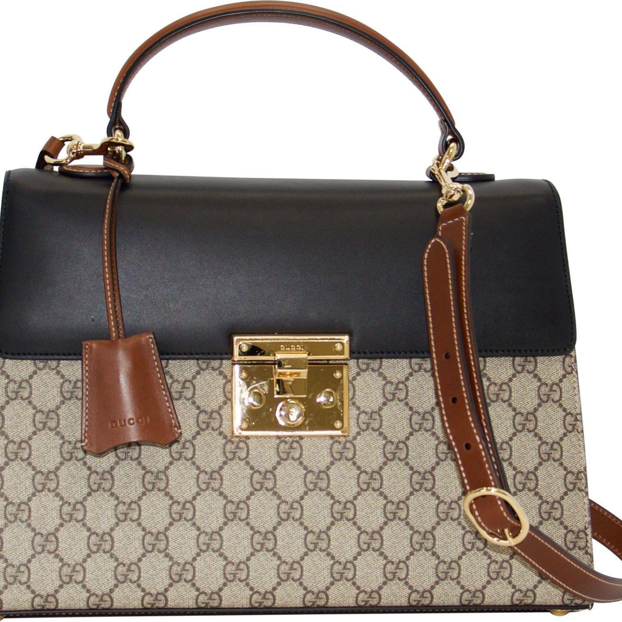 Gucci GG Supreme Medium Padlock Top Handle Bag