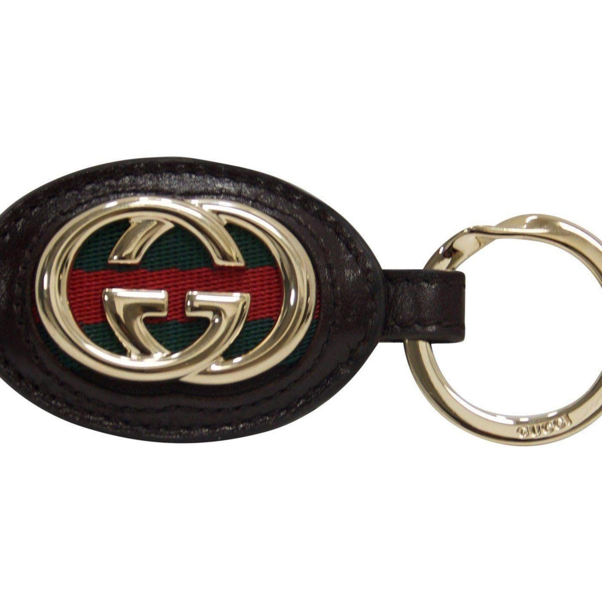Gucci Interlocking G Leather Key Ring