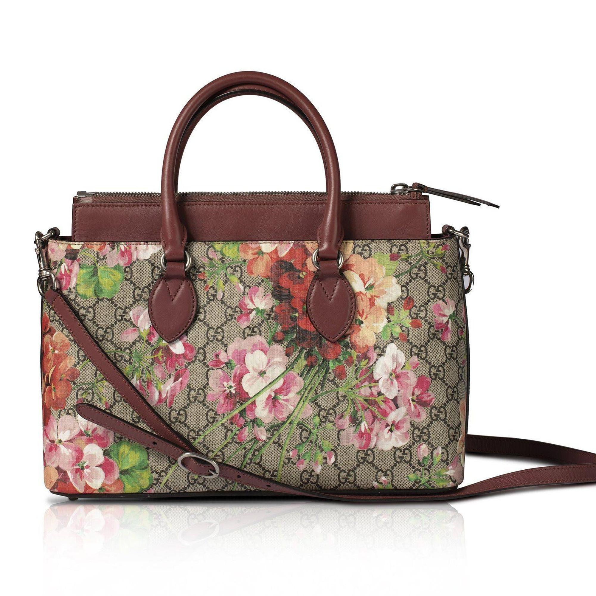 Gucci Linea GG Blooms Supreme Small Convertible Tote