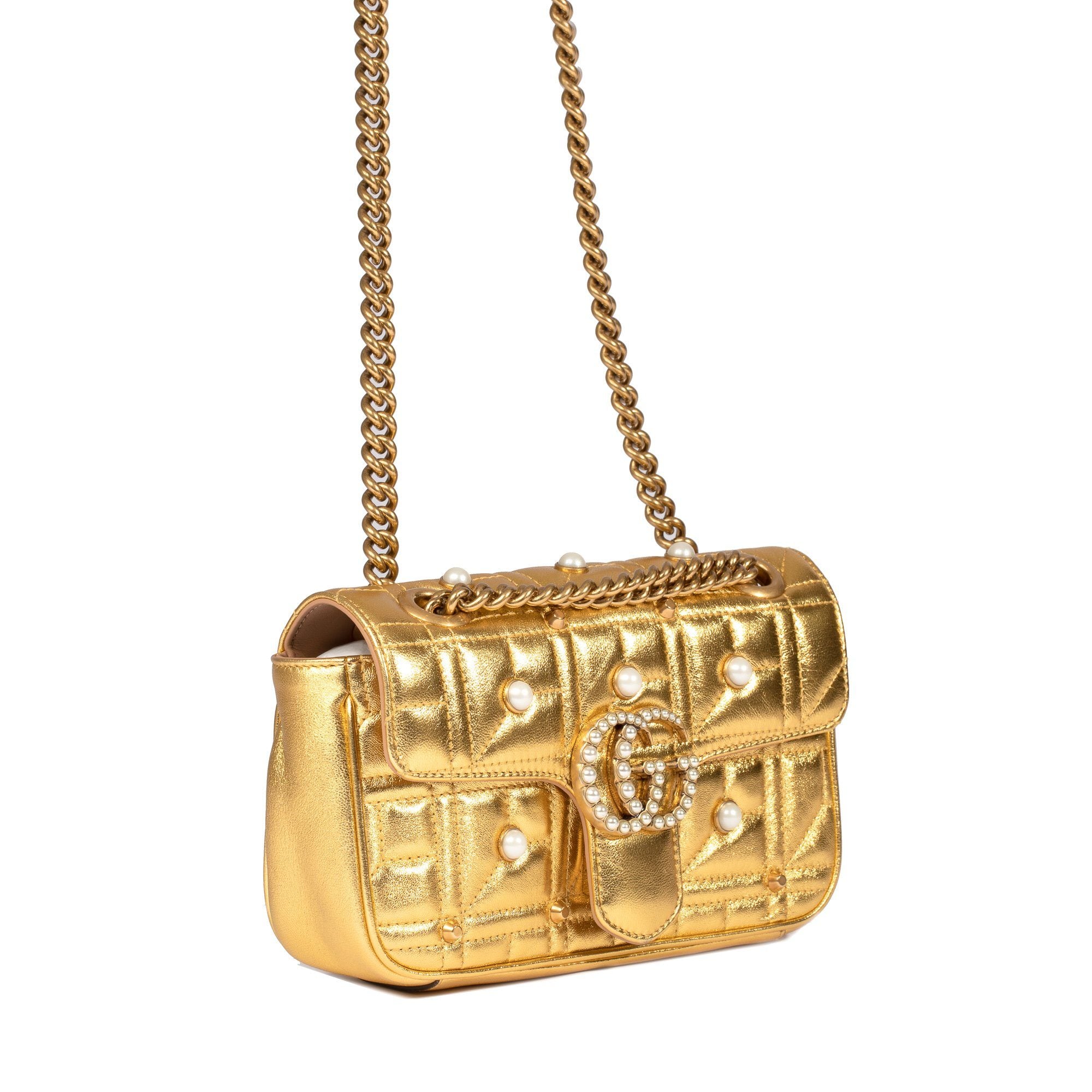 Gucci Mini Faux Pearl Marmont Matelasse Bag
