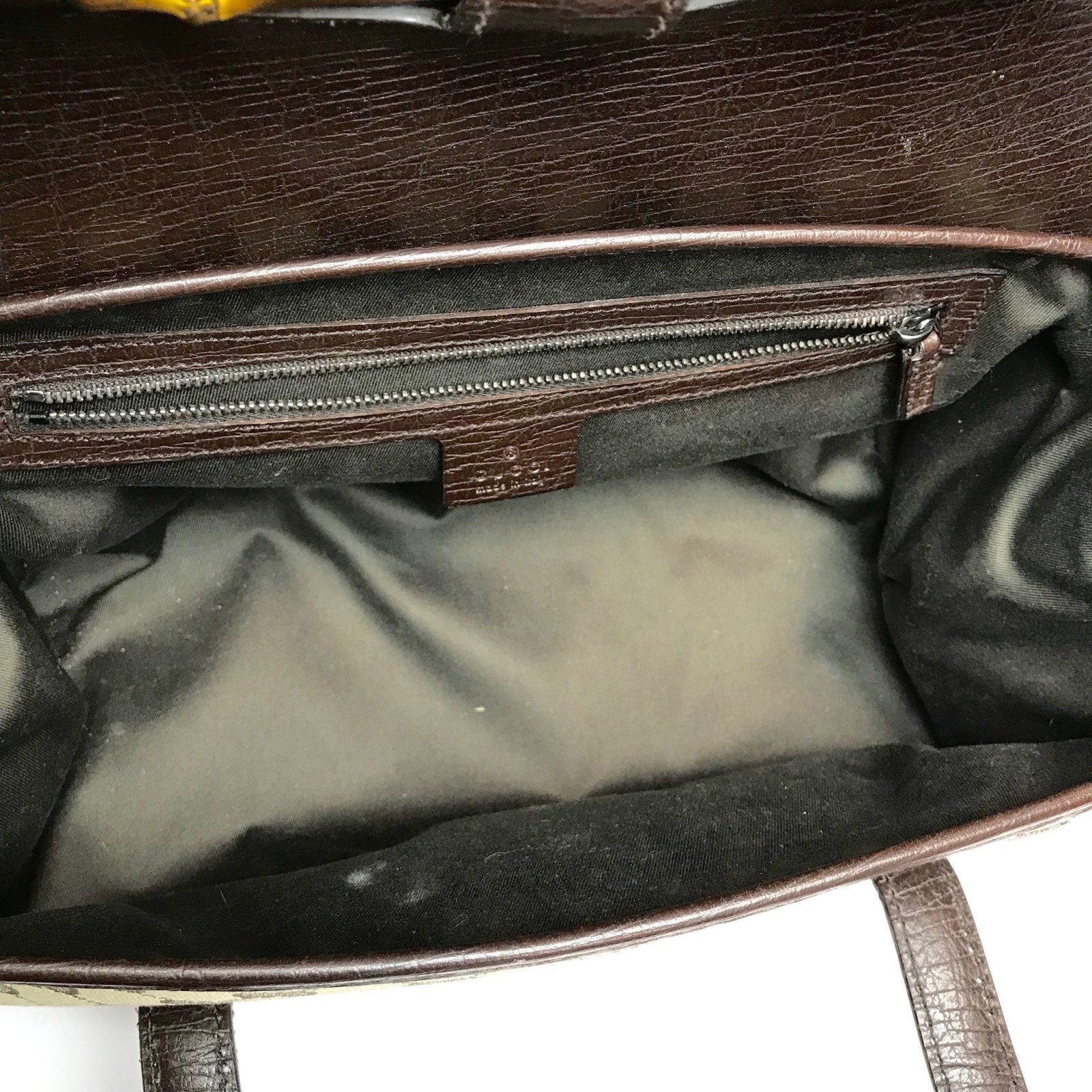 Gucci Monogram Bamboo Bullet Satchel