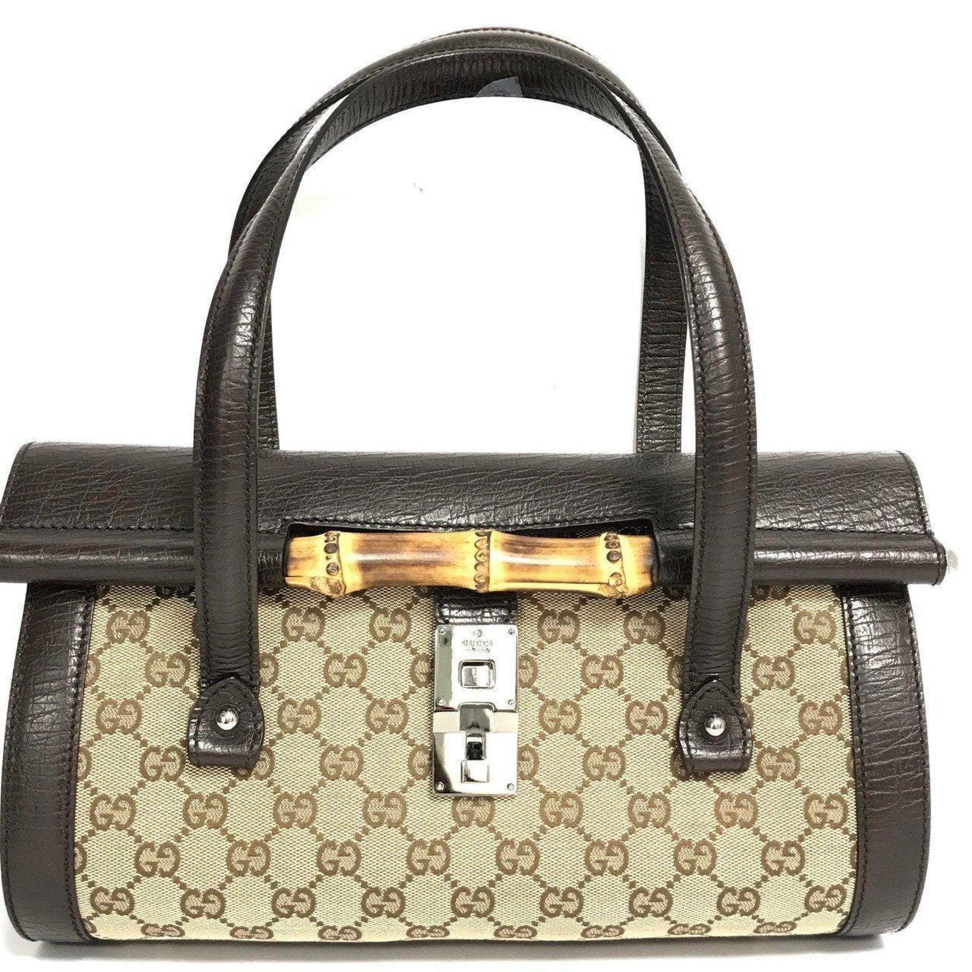 Gucci Monogram Bamboo Bullet Satchel