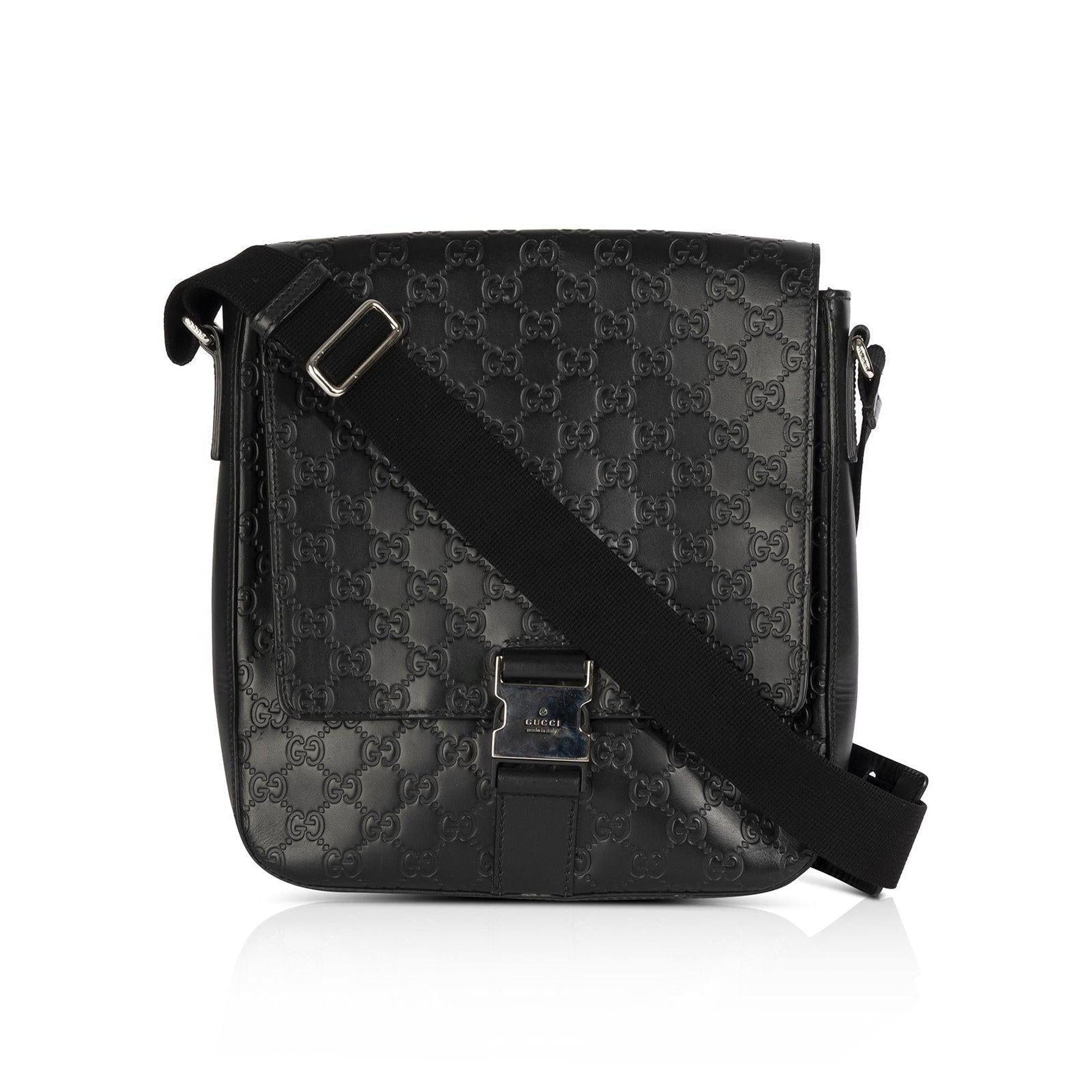 Gucci Signature Leather Messenger Bag