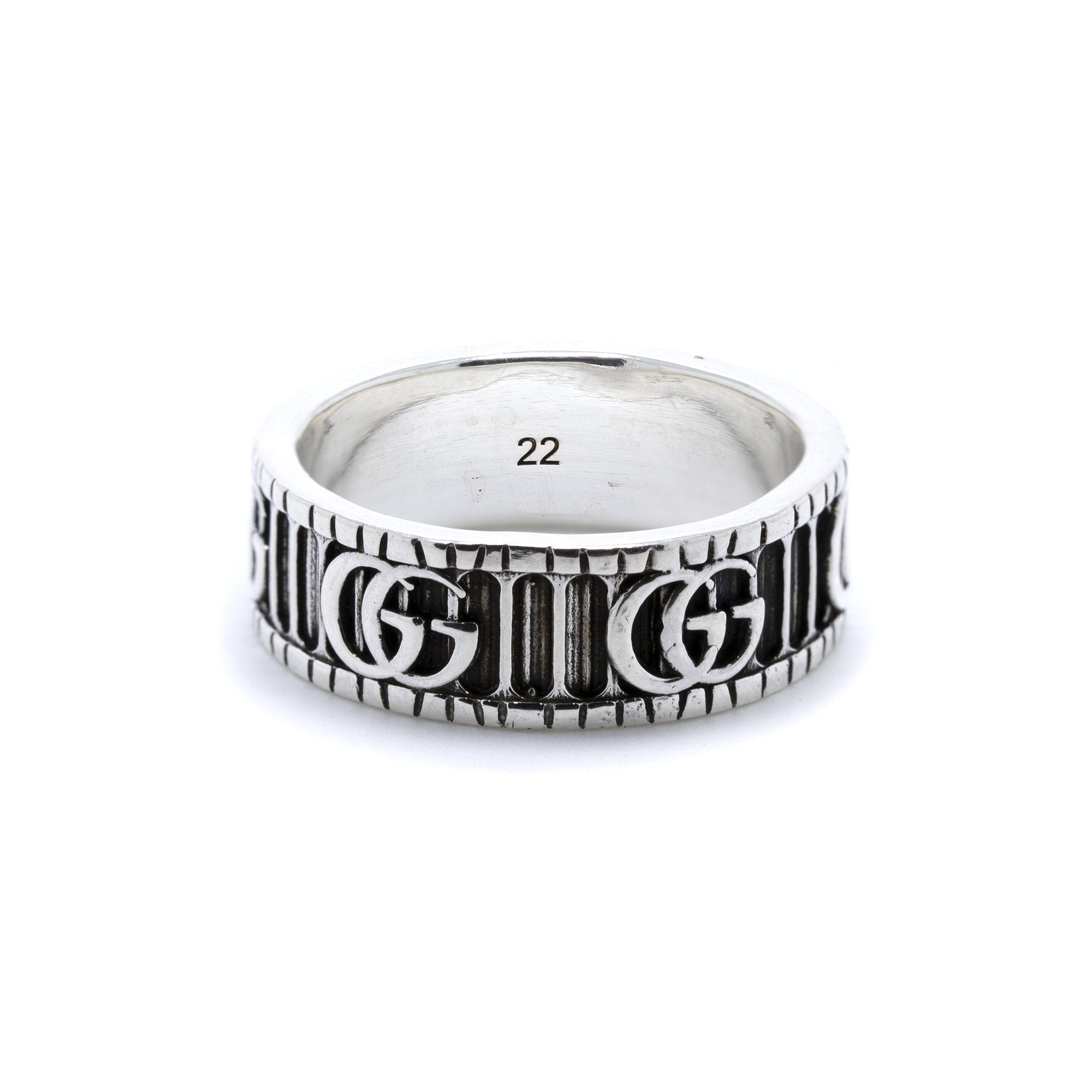 Gucci Sterling Silver Ring with Double G