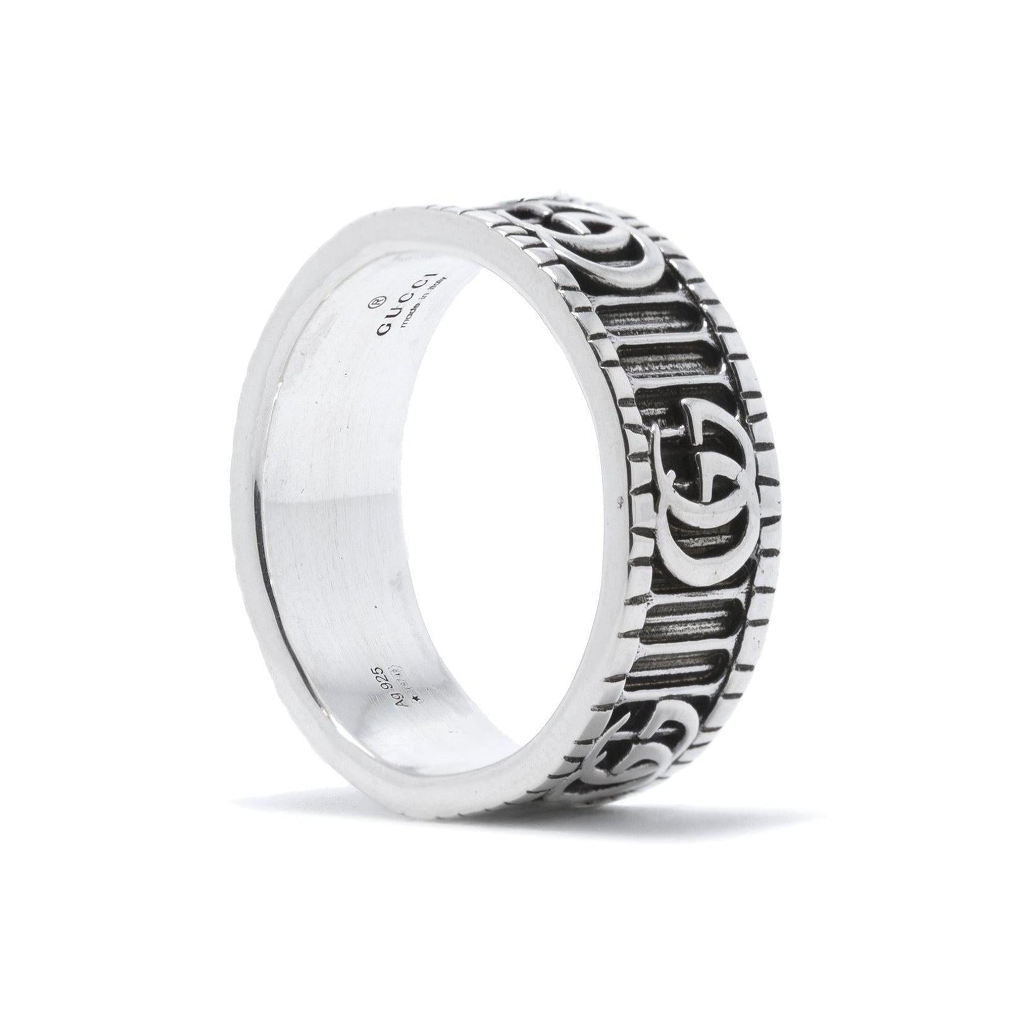 Gucci Sterling Silver Ring with Double G
