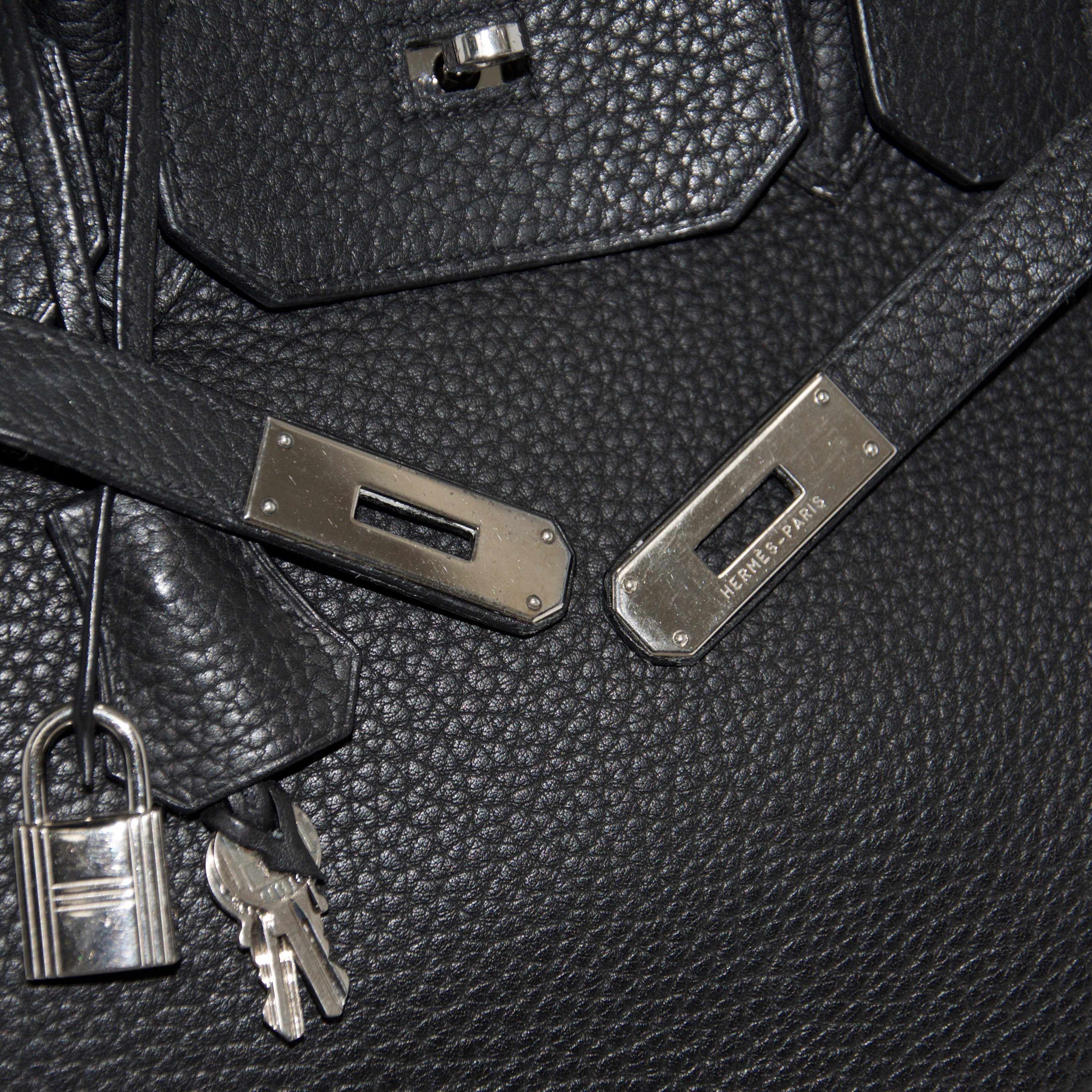 Hermes Black Clemence Birkin 35