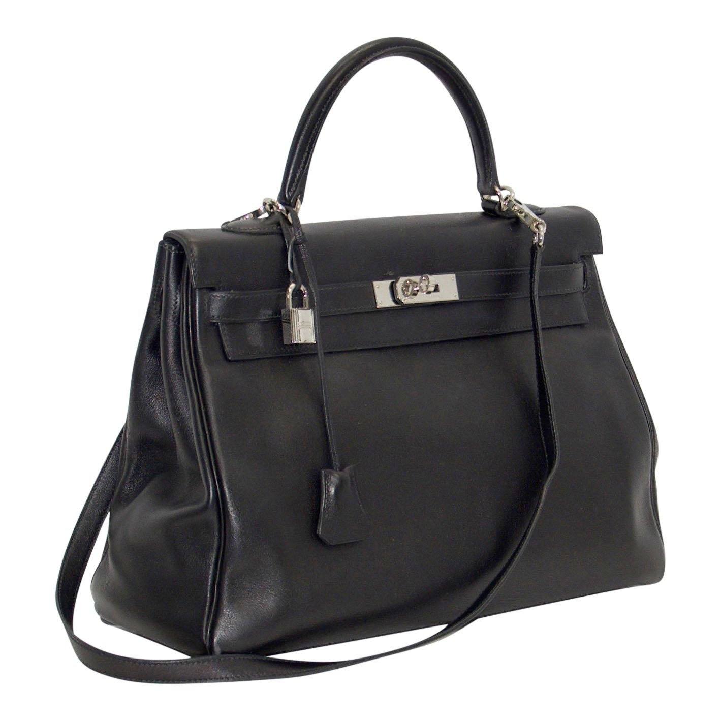 Hermes Black Swift Leather Kelly 35