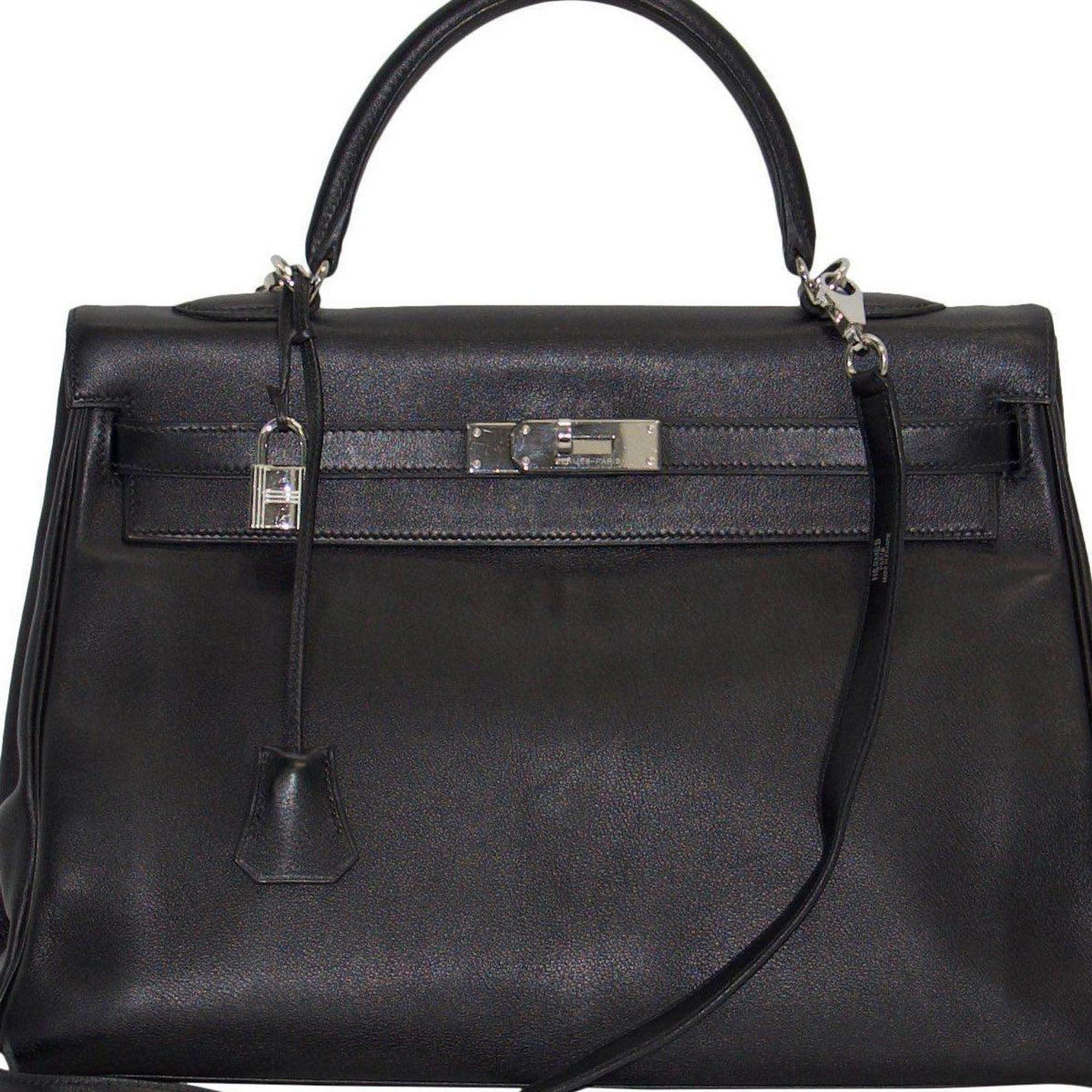 Hermes Black Swift Leather Kelly 35