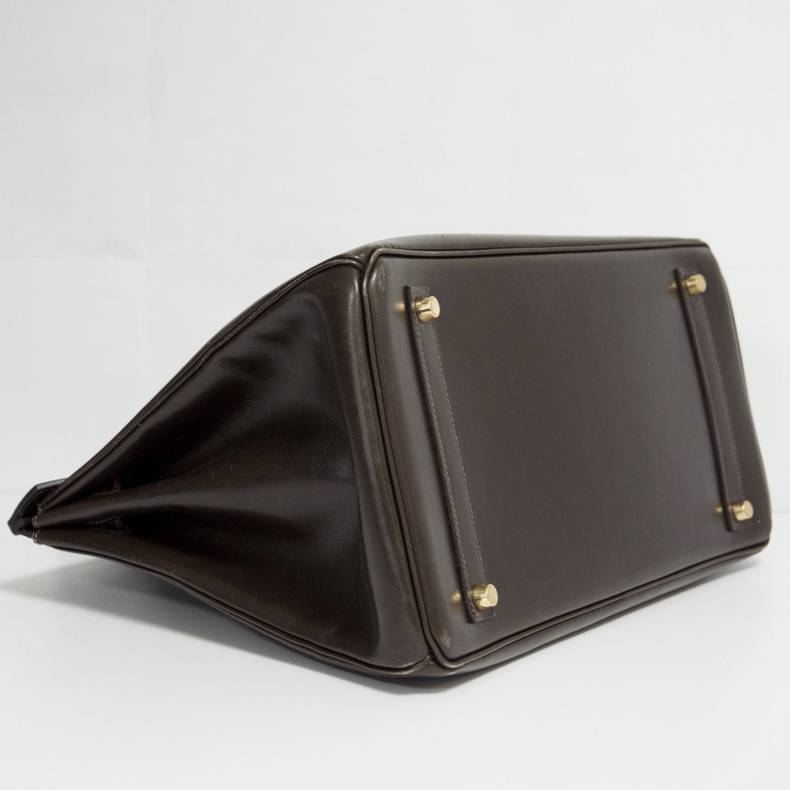 Hermes Chocolate Brown Box Leather Birkin 35