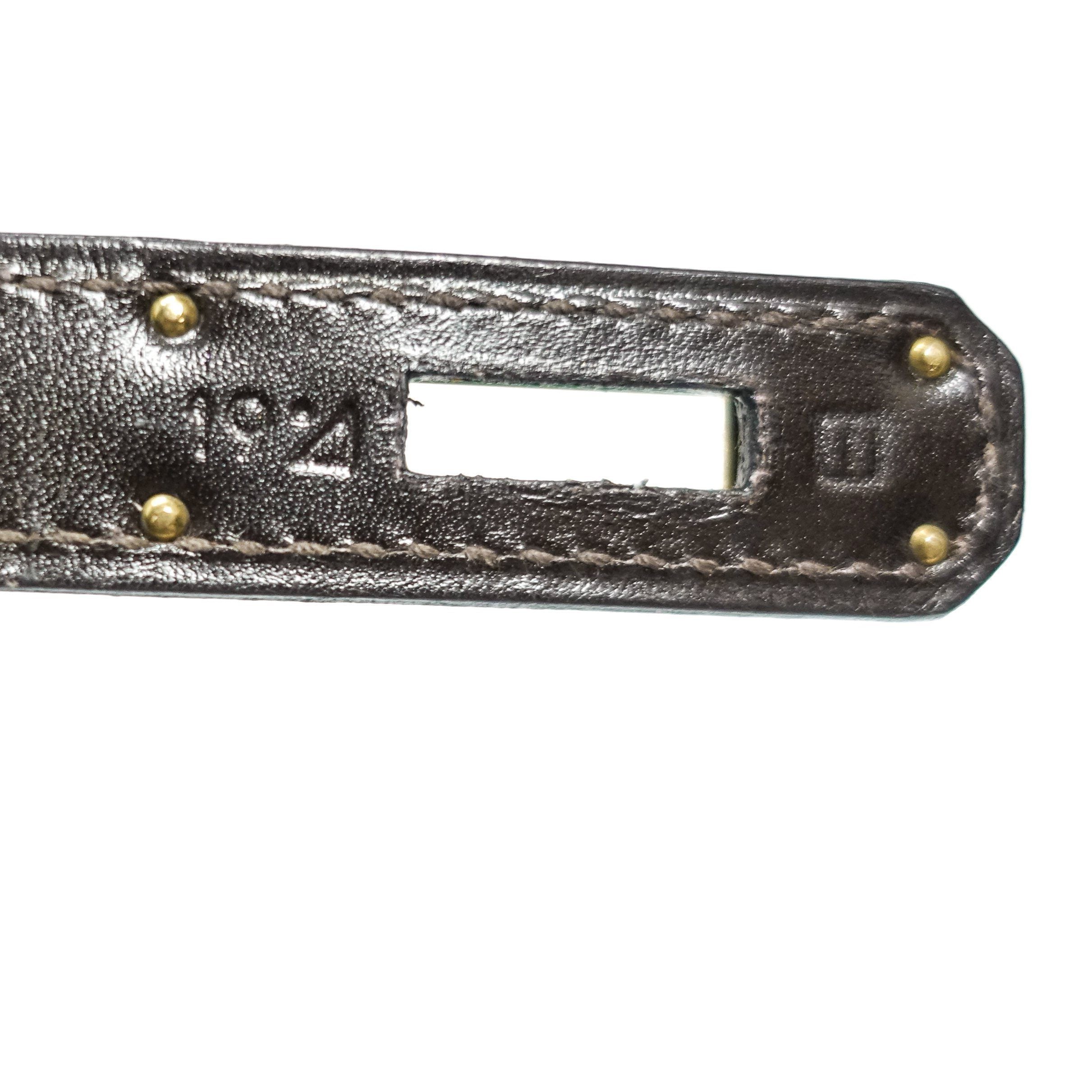 Hermes Chocolate Brown Box Leather Birkin 35