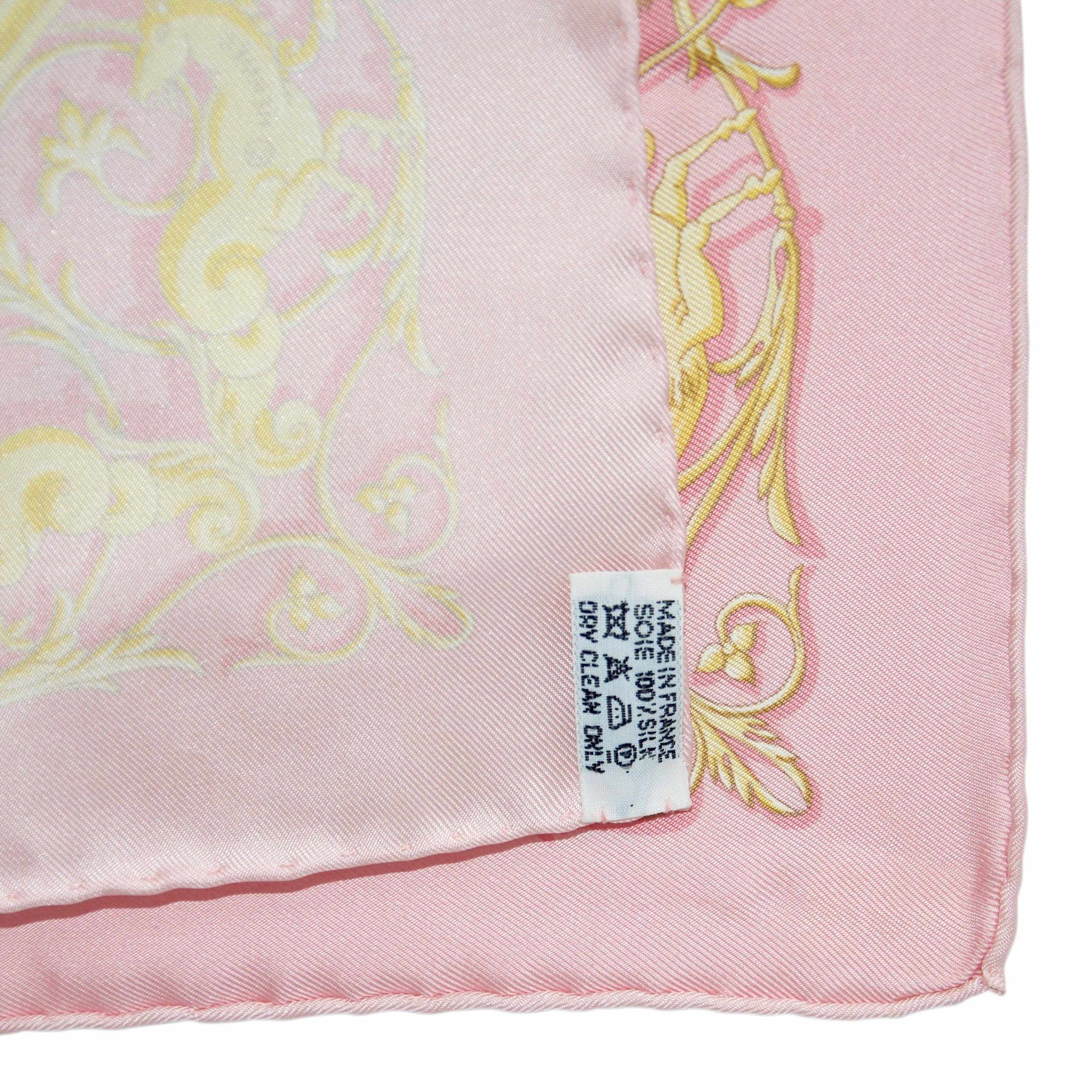 Hermes "Dies Et Hore" Silk Pocket Square