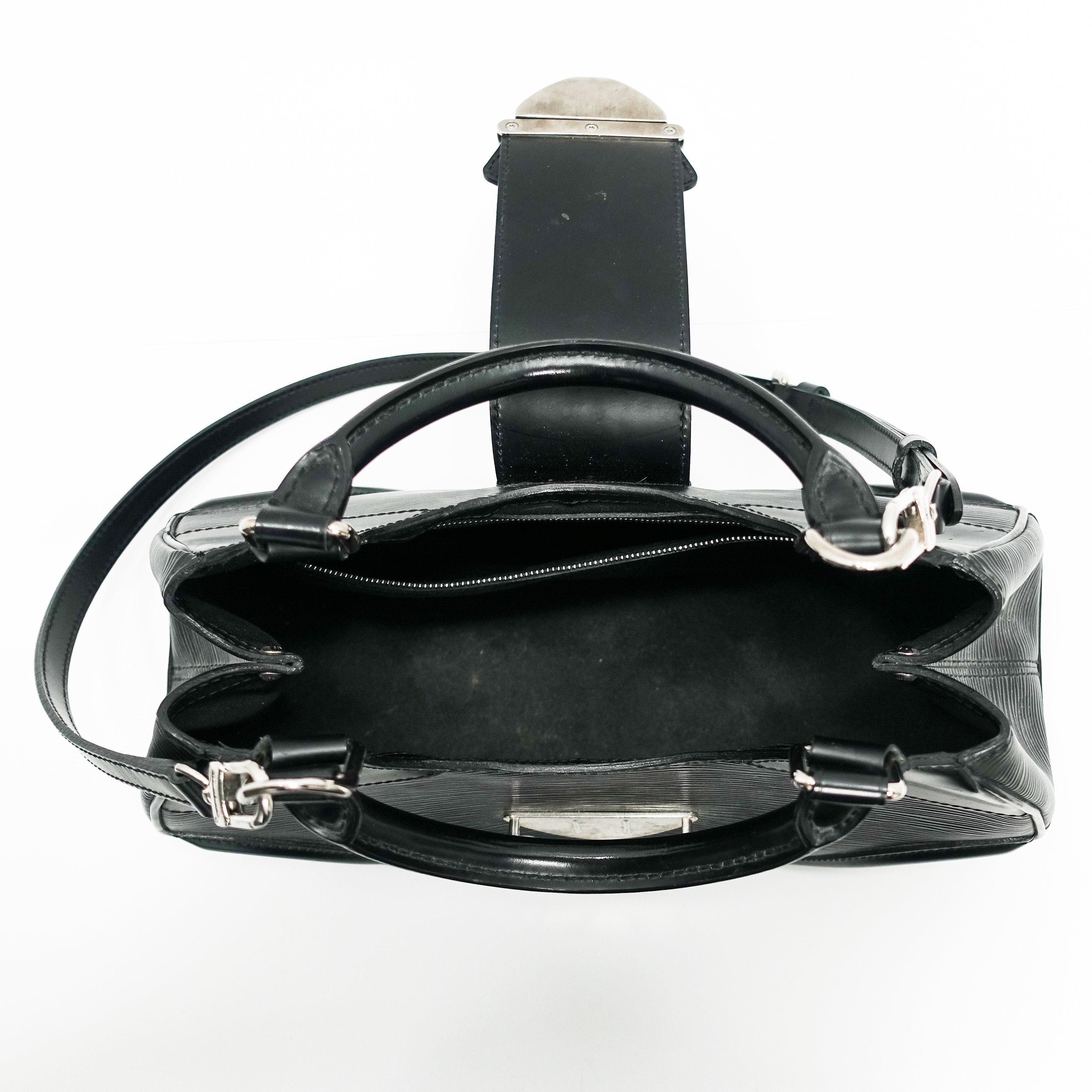 Louis Vuitton Black Epi Leather Sac Montaigne Bag with Strap