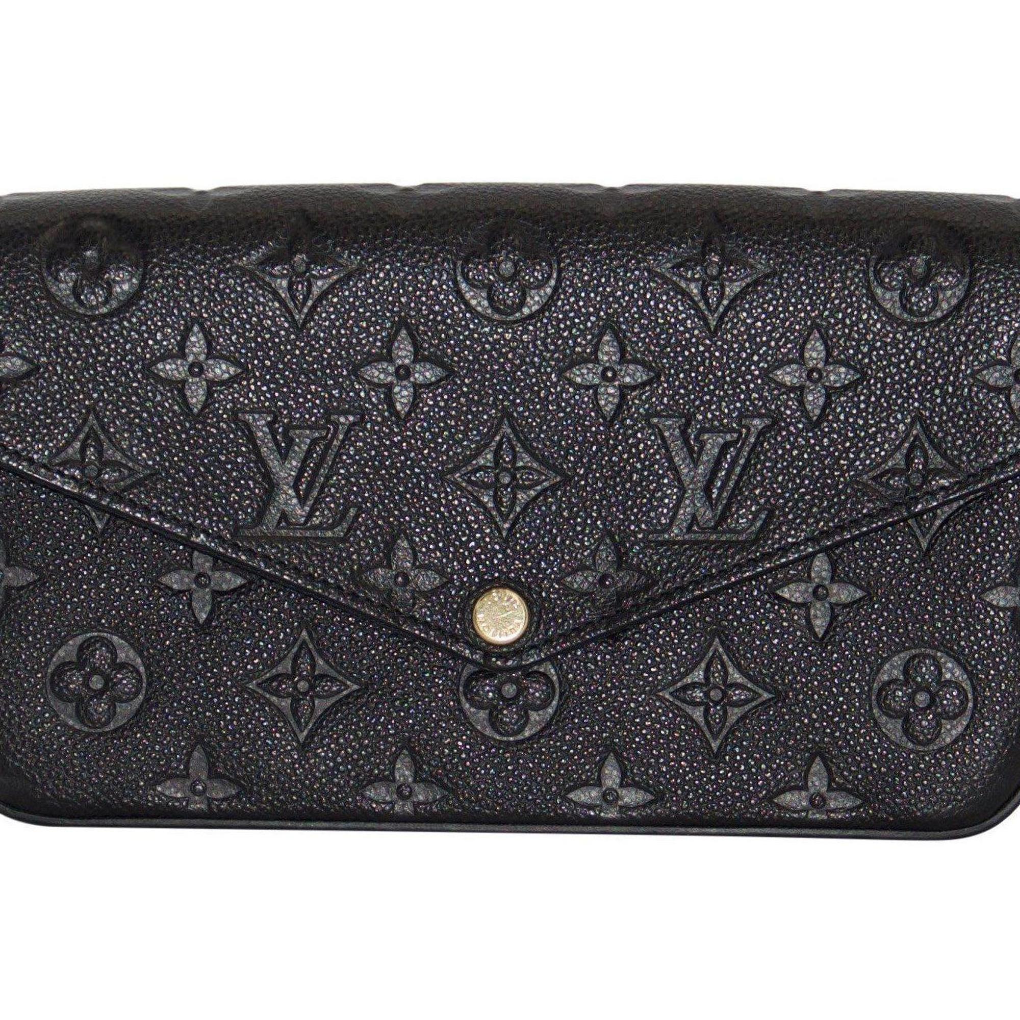 Louis Vuitton Black Monogram Empreinte Pochette Felice Bag