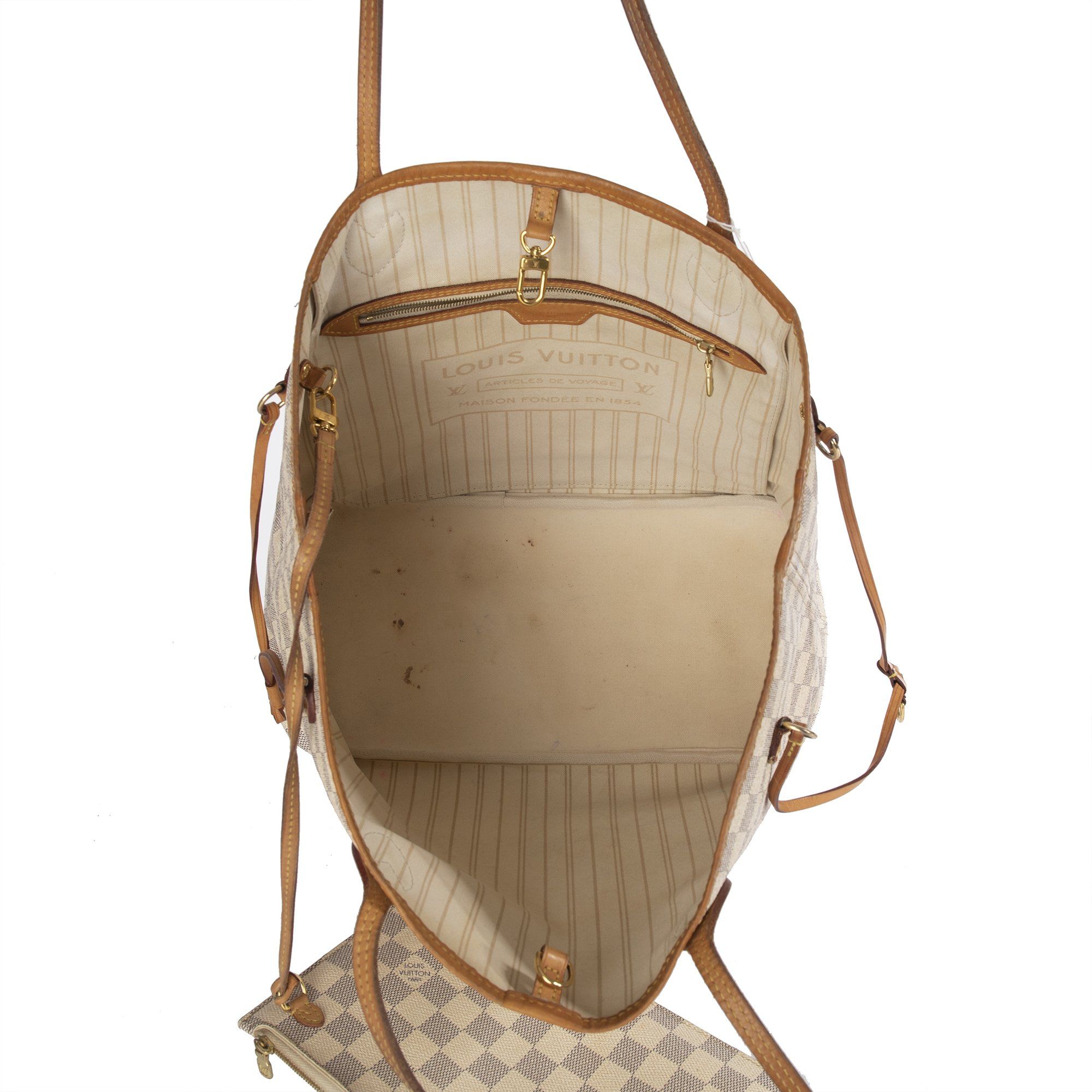 Louis Vuitton Damier Azur Neverfull MM with Pouch