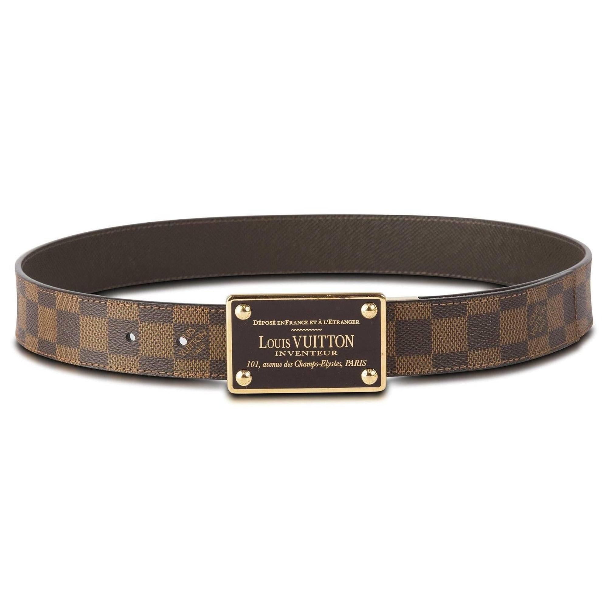 Louis Vuitton Damier Ebene Inventeur Reversible Belt w/ Box