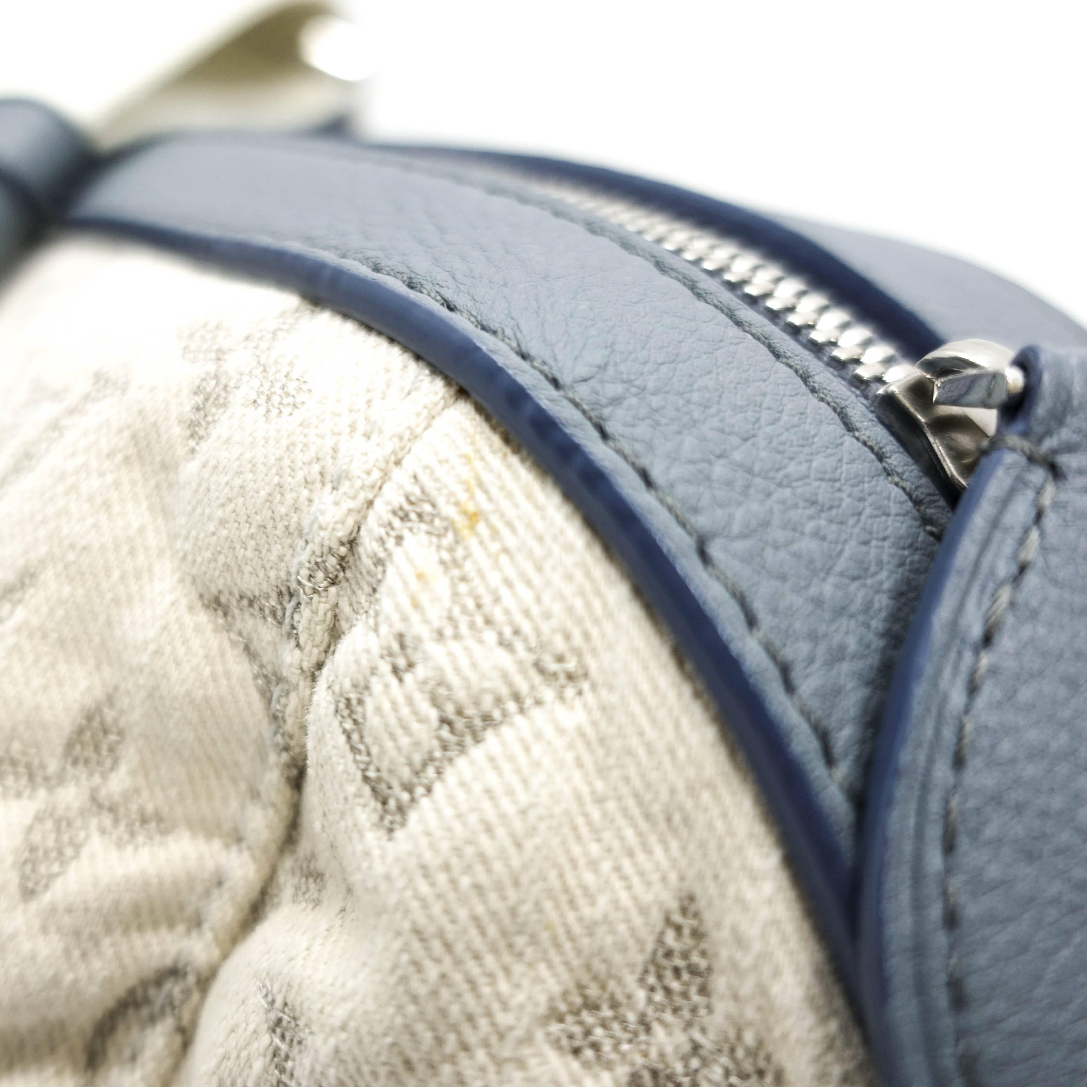 Louis Vuitton Limited Edition Bleu Monogram Denim Pochette Round Bag