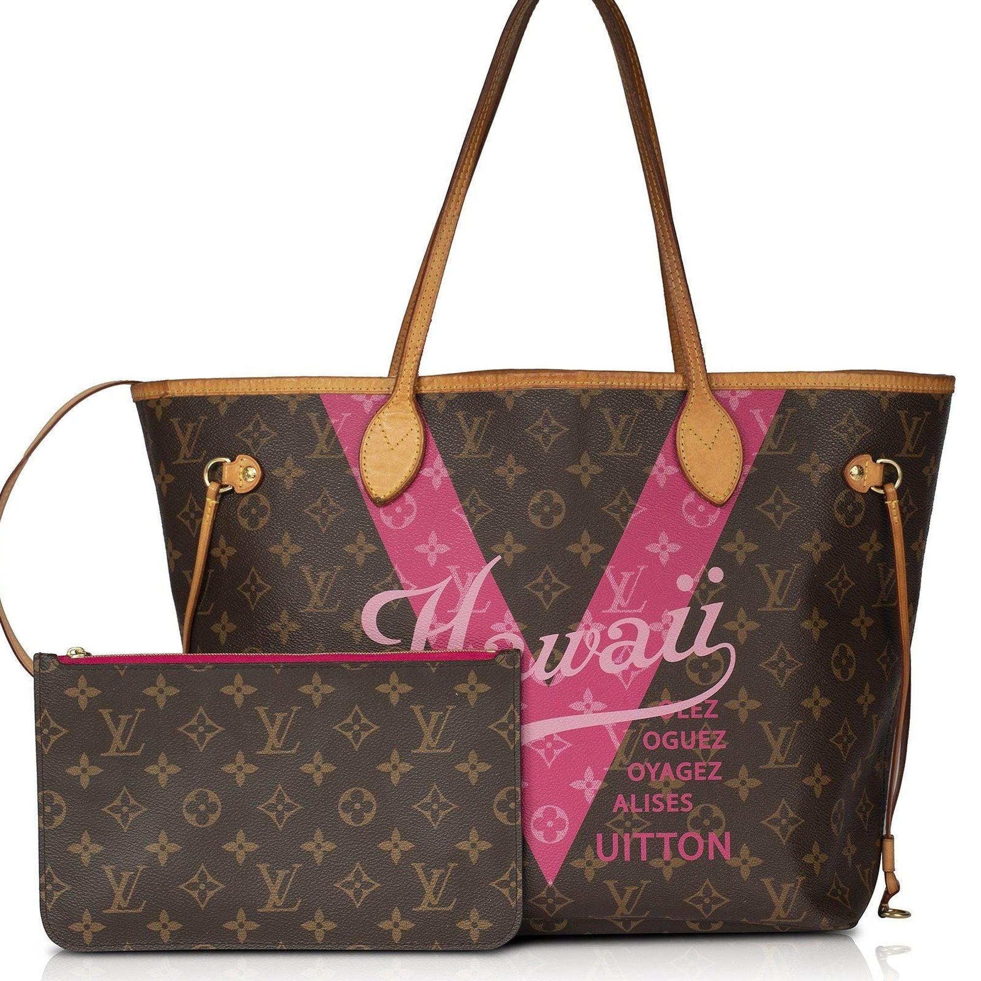 Louis Vuitton Limited Edition Monogram Hawaii Pink Neverfull MM with Pouch
