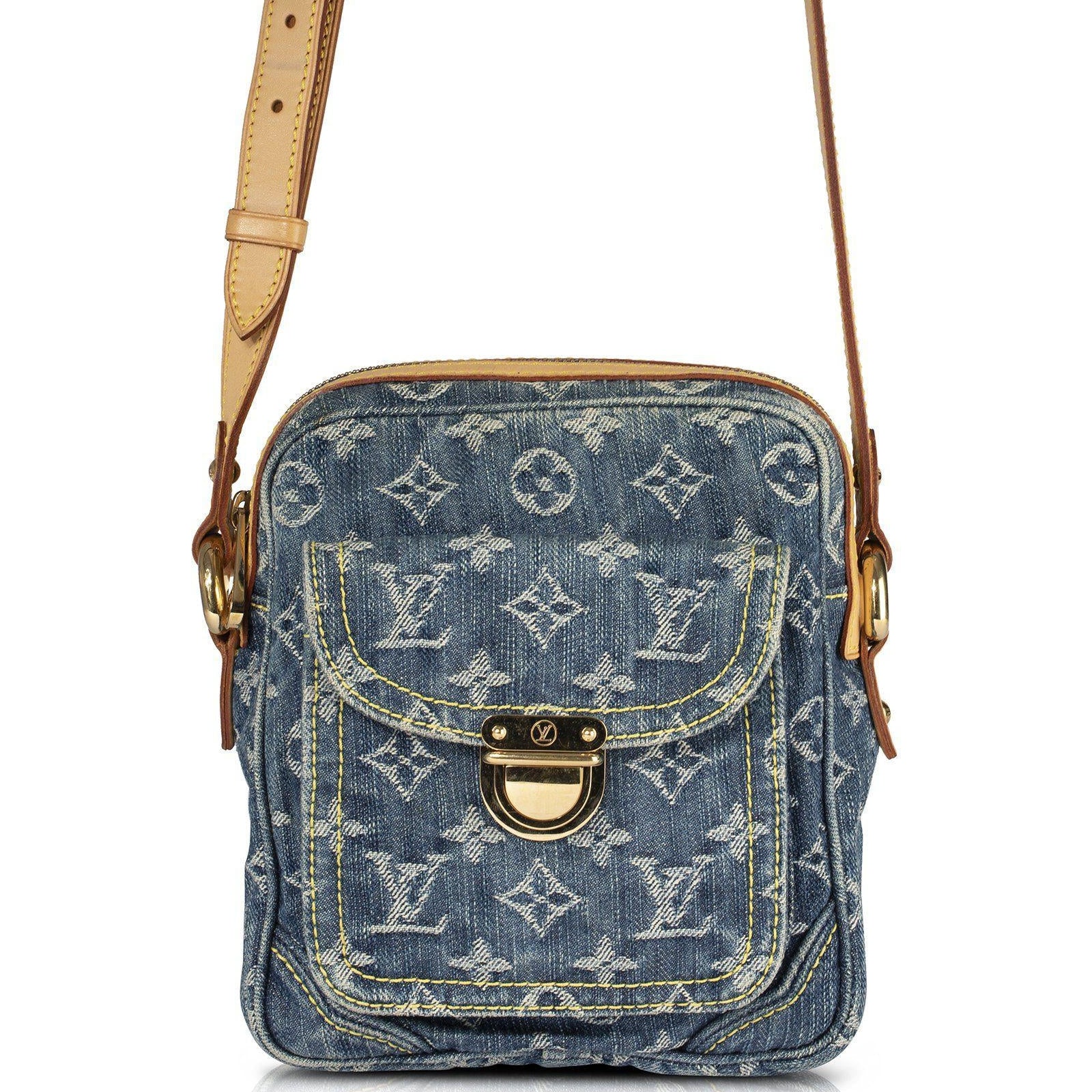 Louis Vuitton Monogram Blue Denim Cross Body Camera Bag