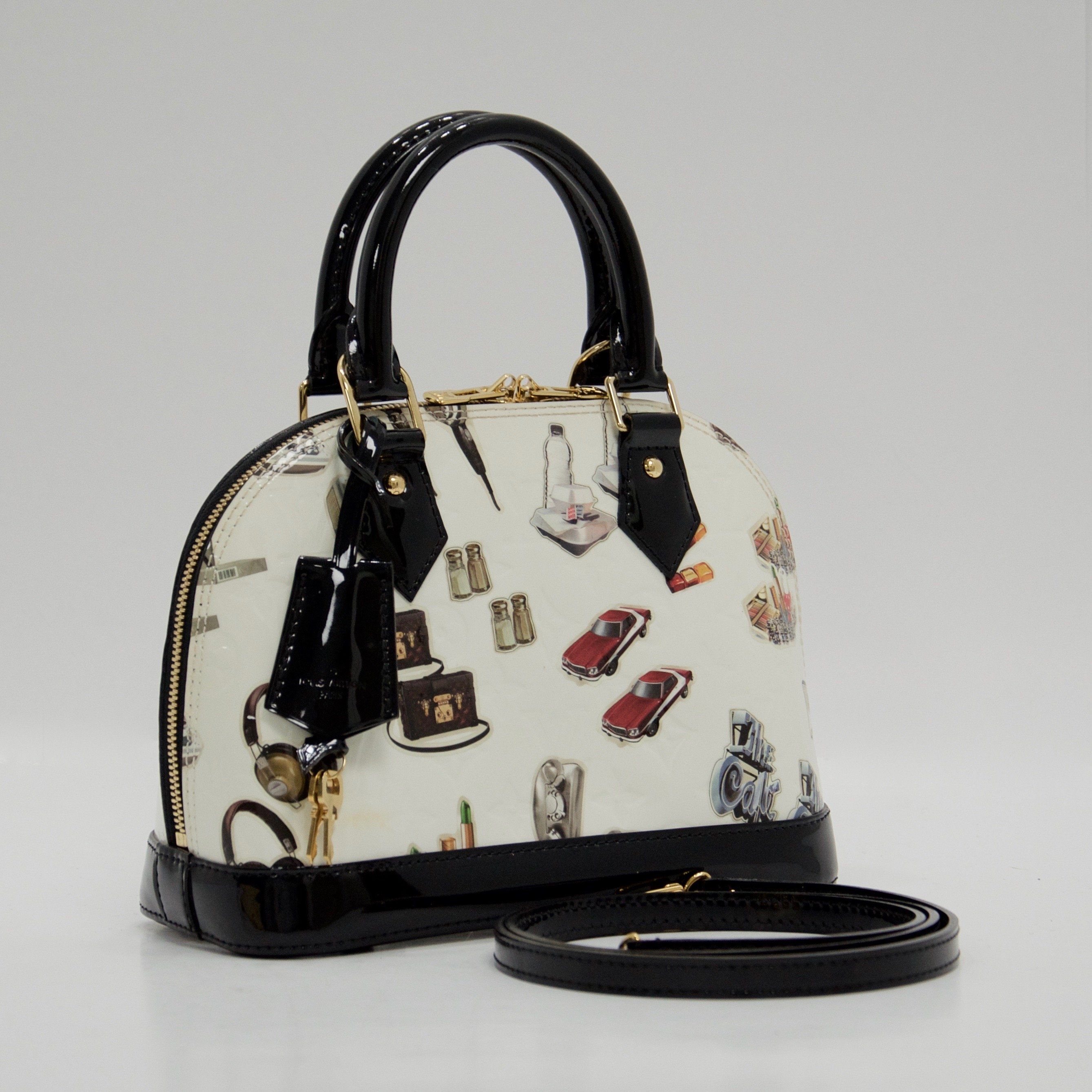 Louis Vuitton White Monogram Vernis Stickers Alma BB