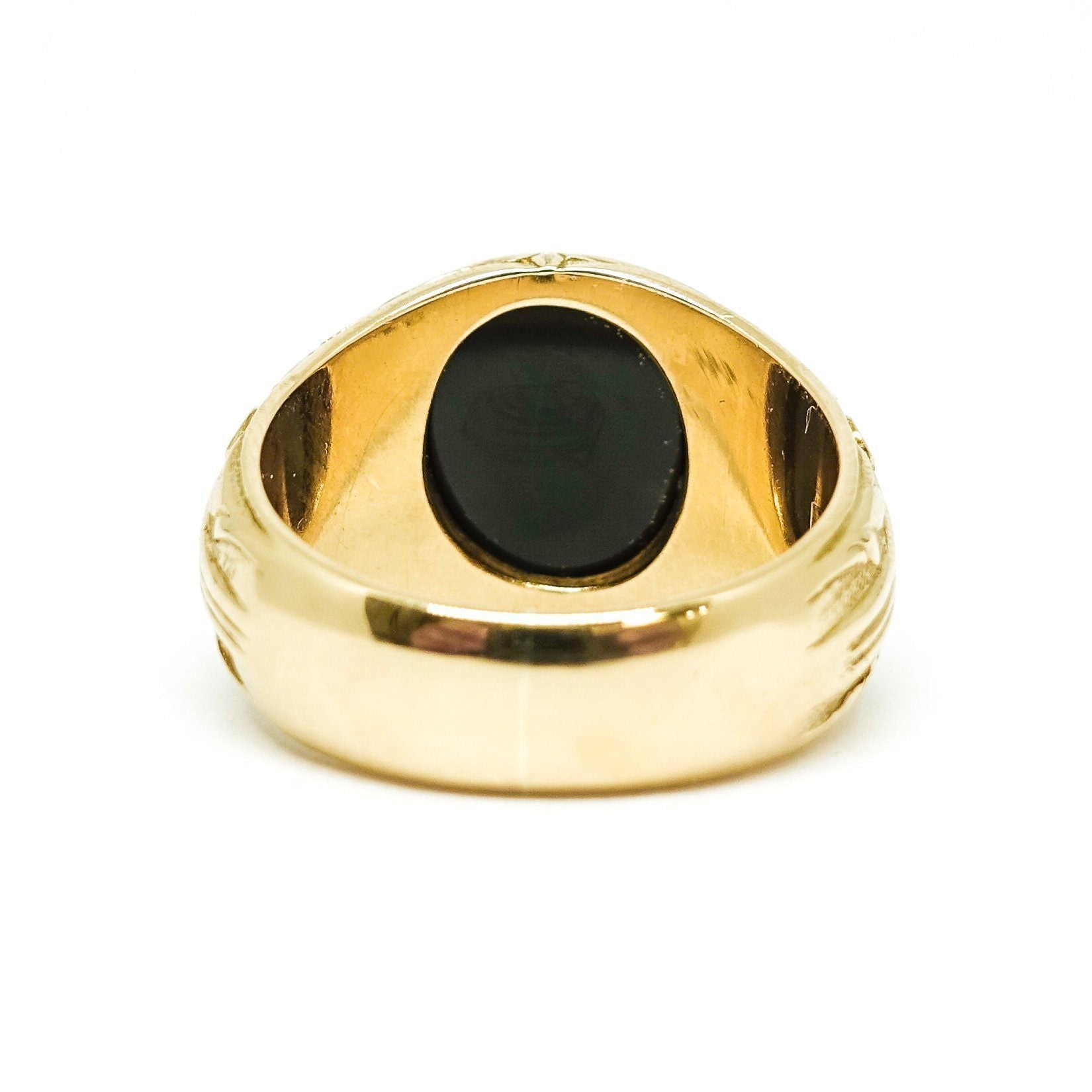 Men's Antique Carved Cut Onyx Ring
