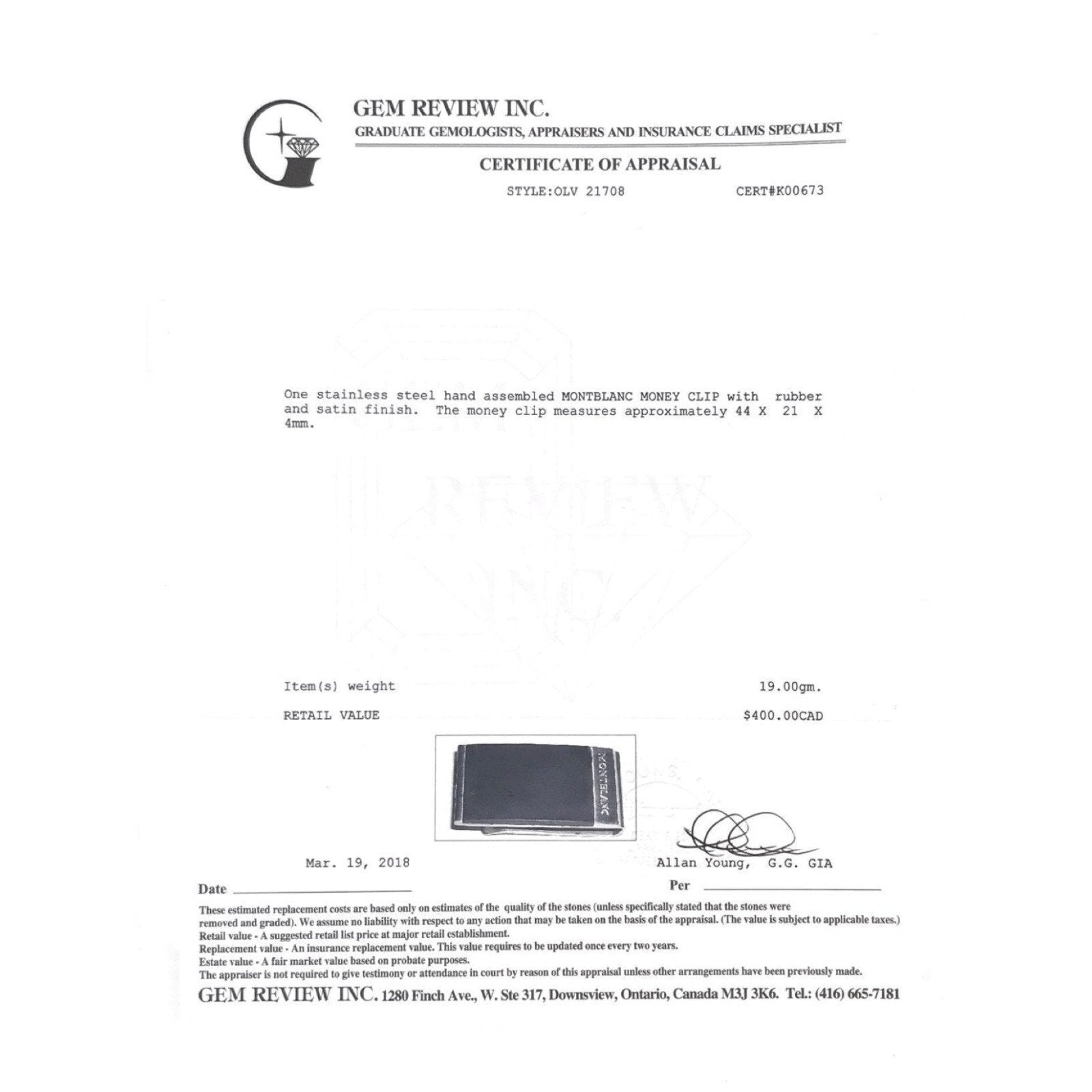 Montblanc Money Clip in Stainless Steel